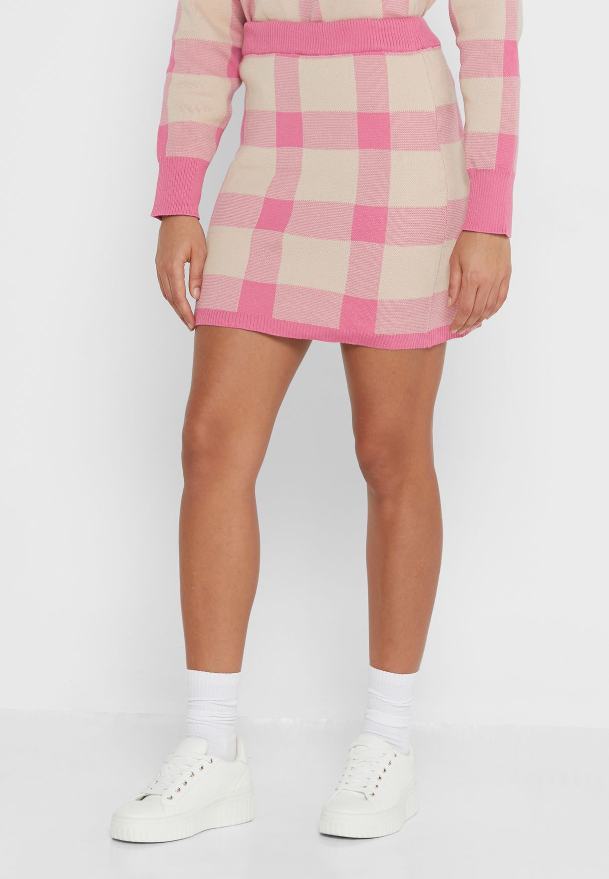 Checkered Skirt Set