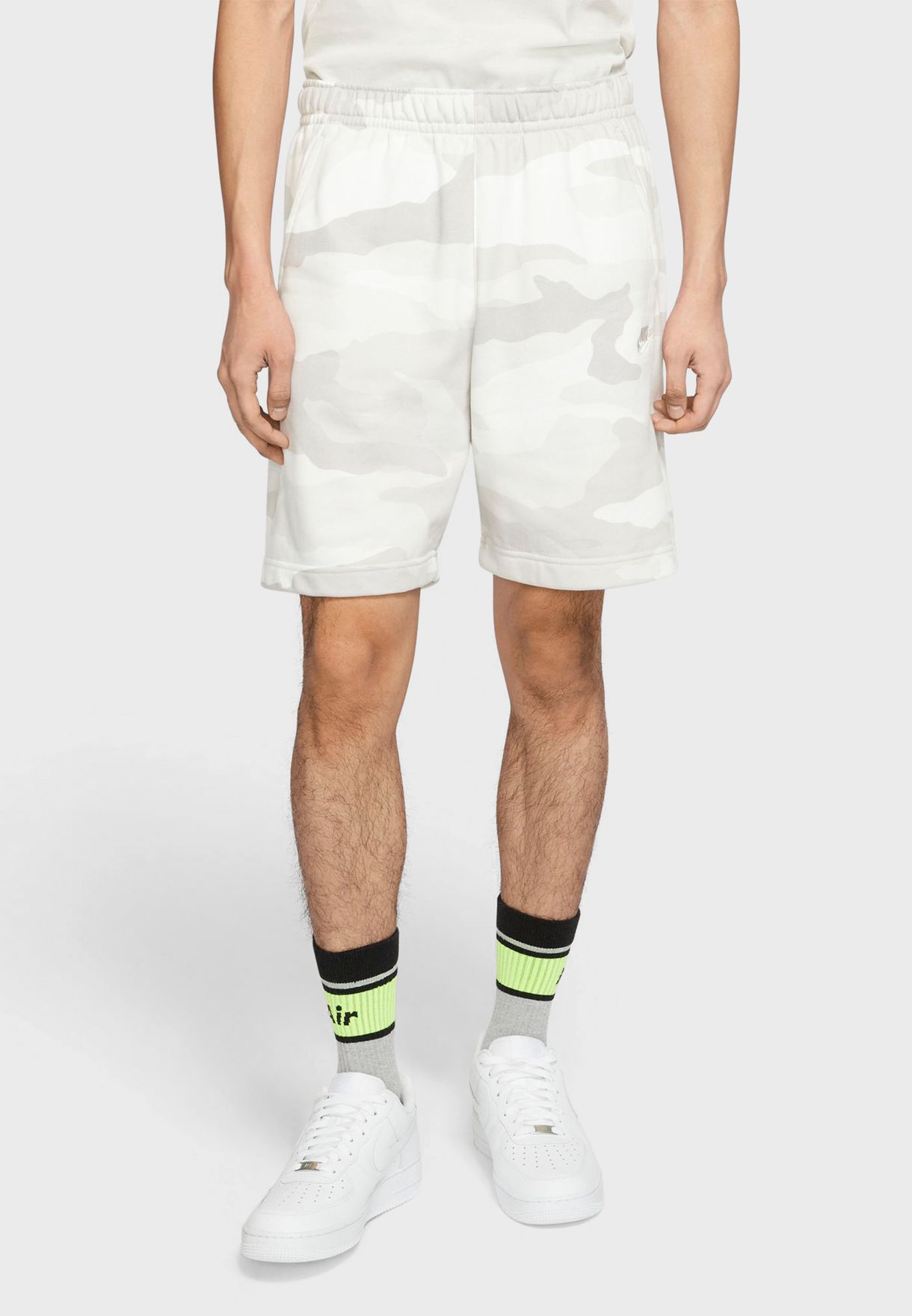 nike white camo shorts