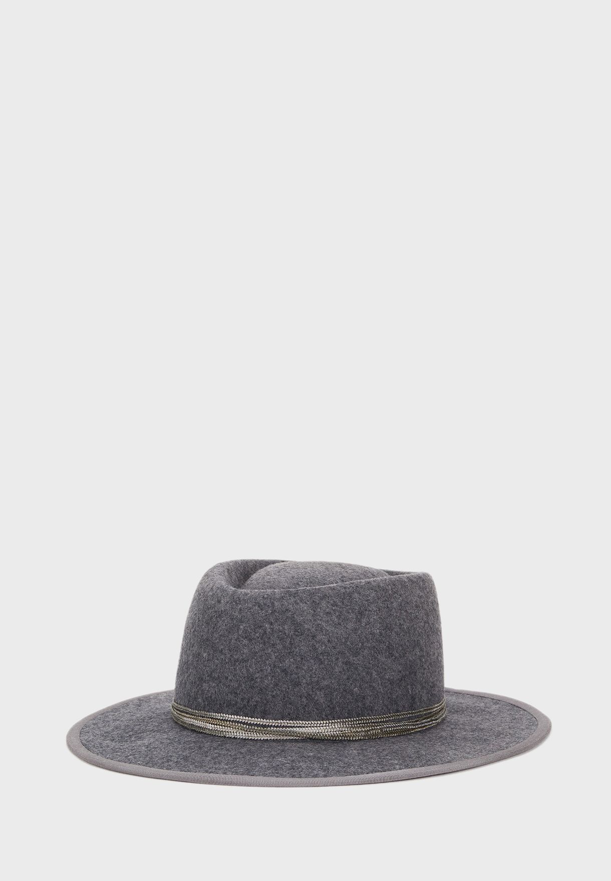 grey floppy wool hat