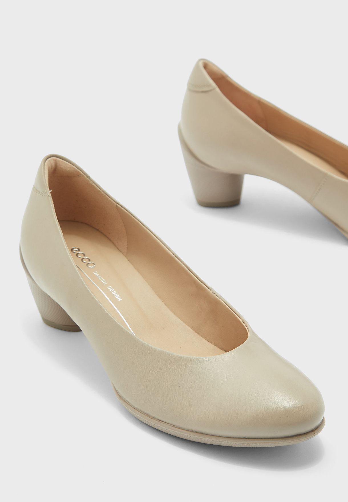 Buy Ecco beige Casual Mid Heel Pump for 