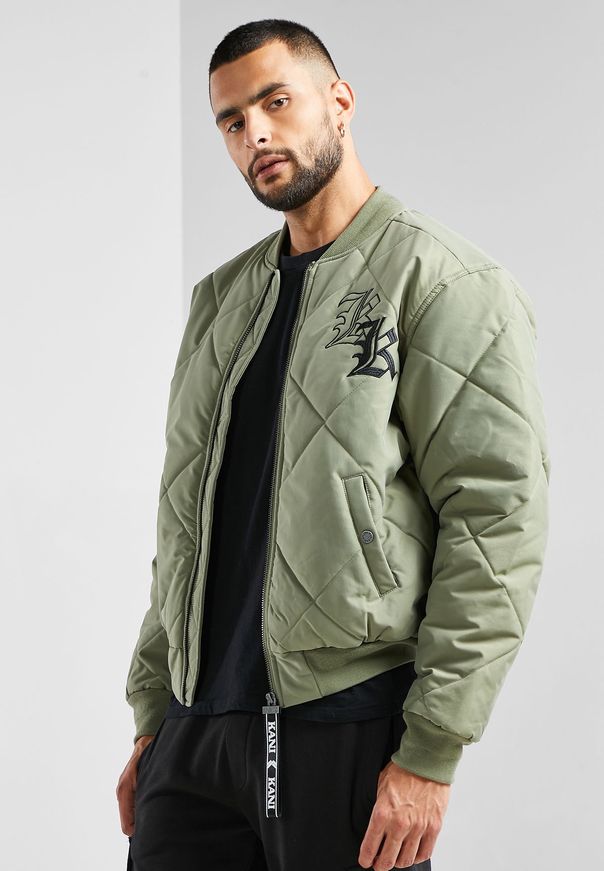 Old English Quilted Bomber Jacket