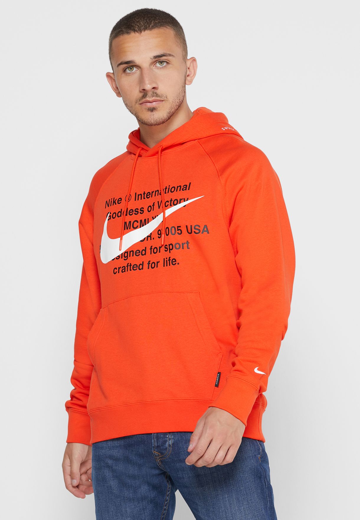 orange nike hoodie mens