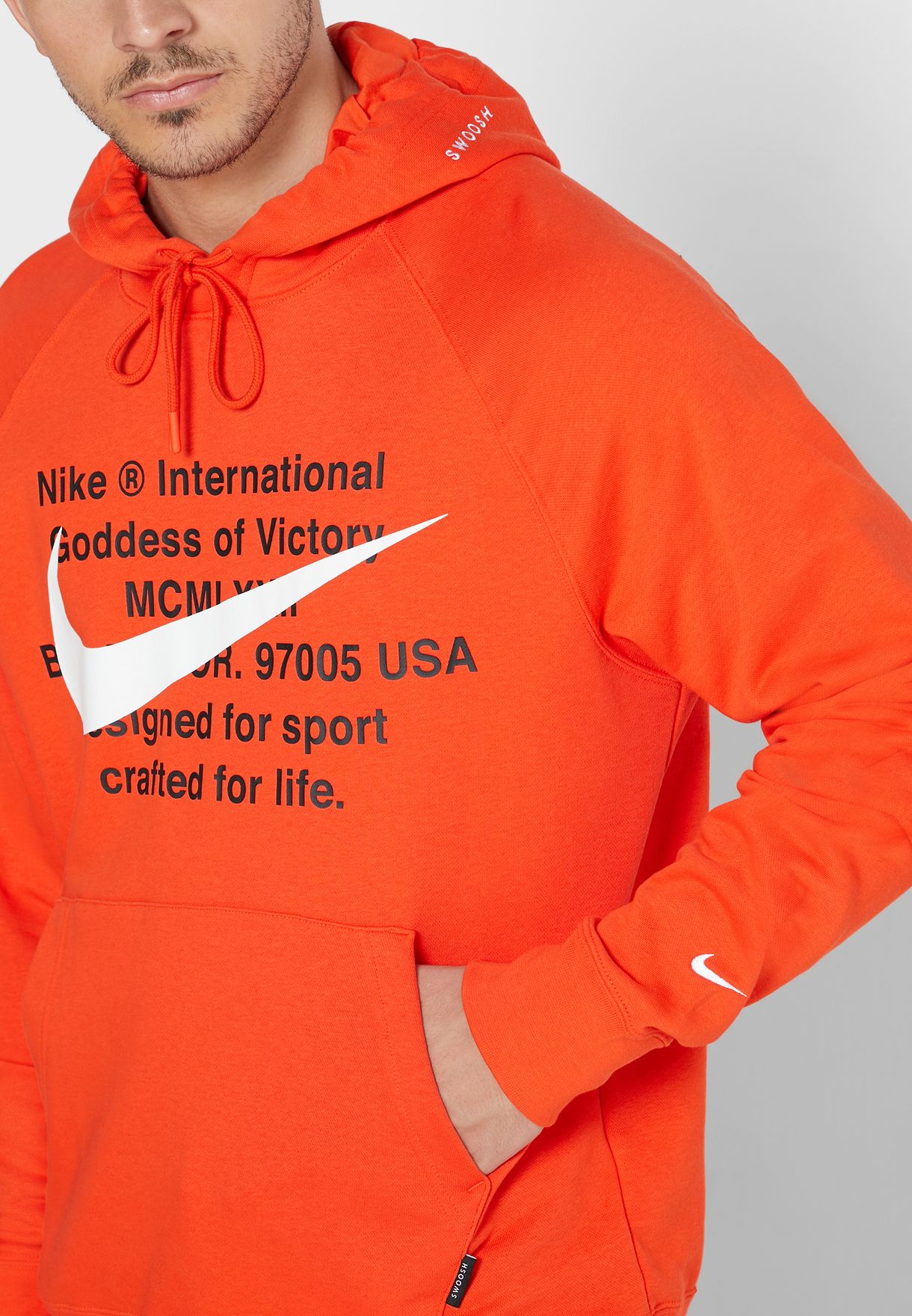 nike orange swoosh hoodie