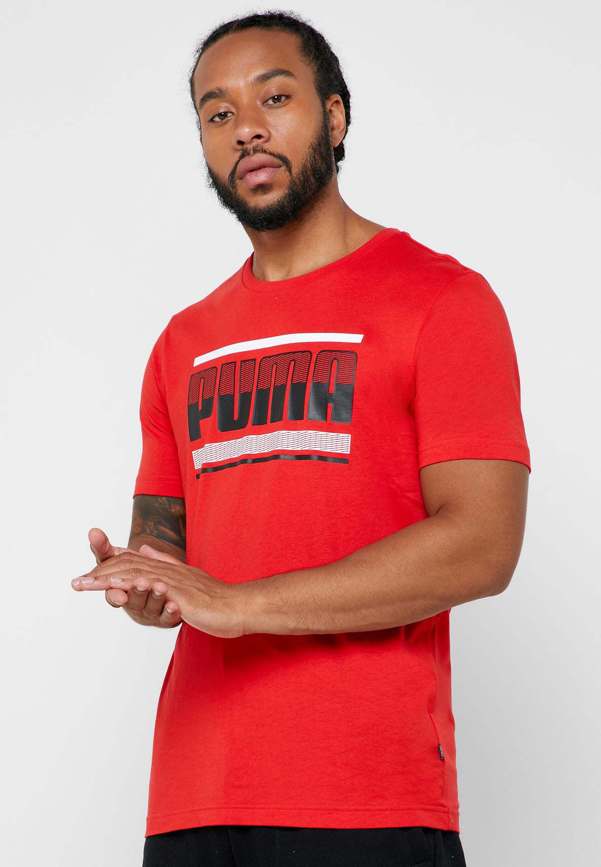 Buy Puma Red Graphic T-shirt for Men in 