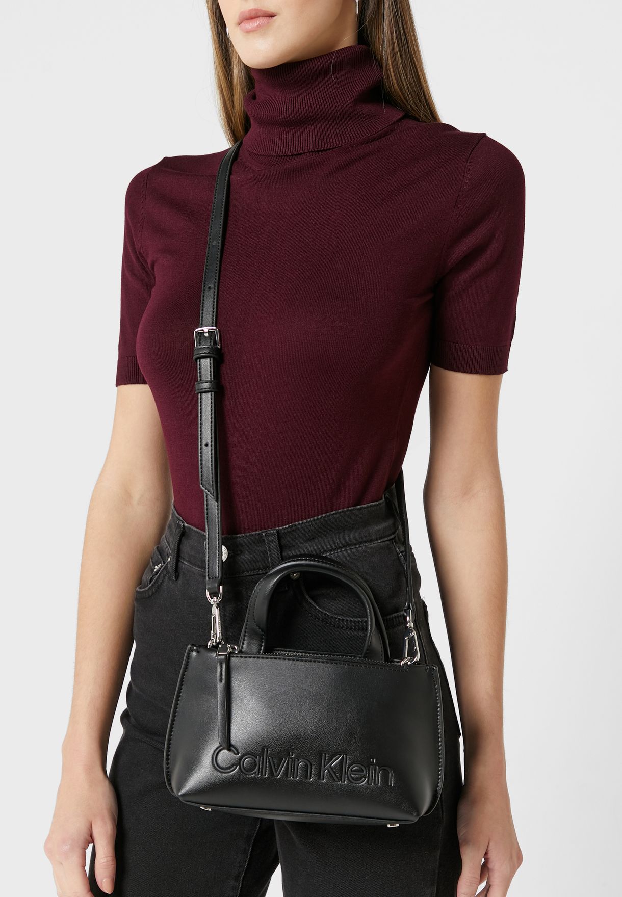 Buy Calvin Klein black Set Mini Tote Bag for Women in Muscat, Salalah