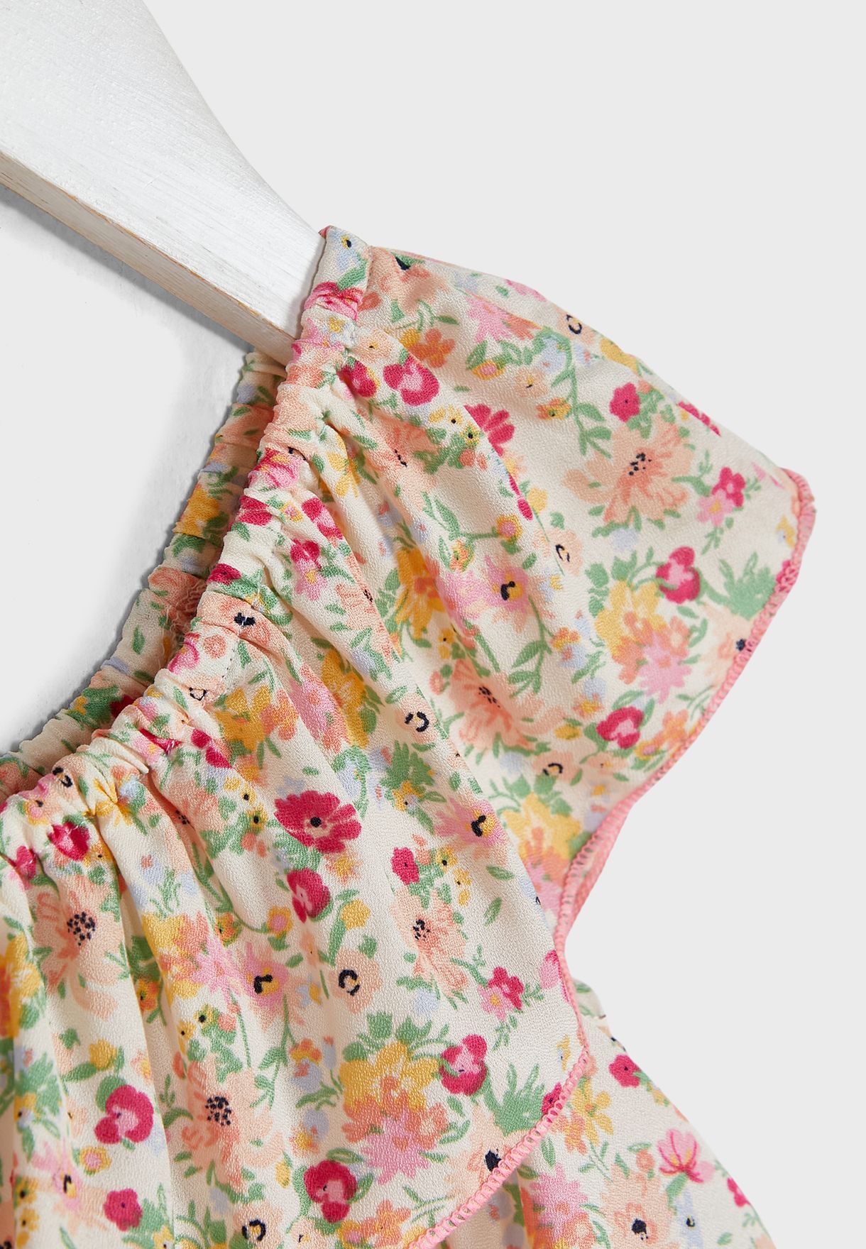 Nauti Nati Multicoloured Floral Crepe A-Line Midi Dress