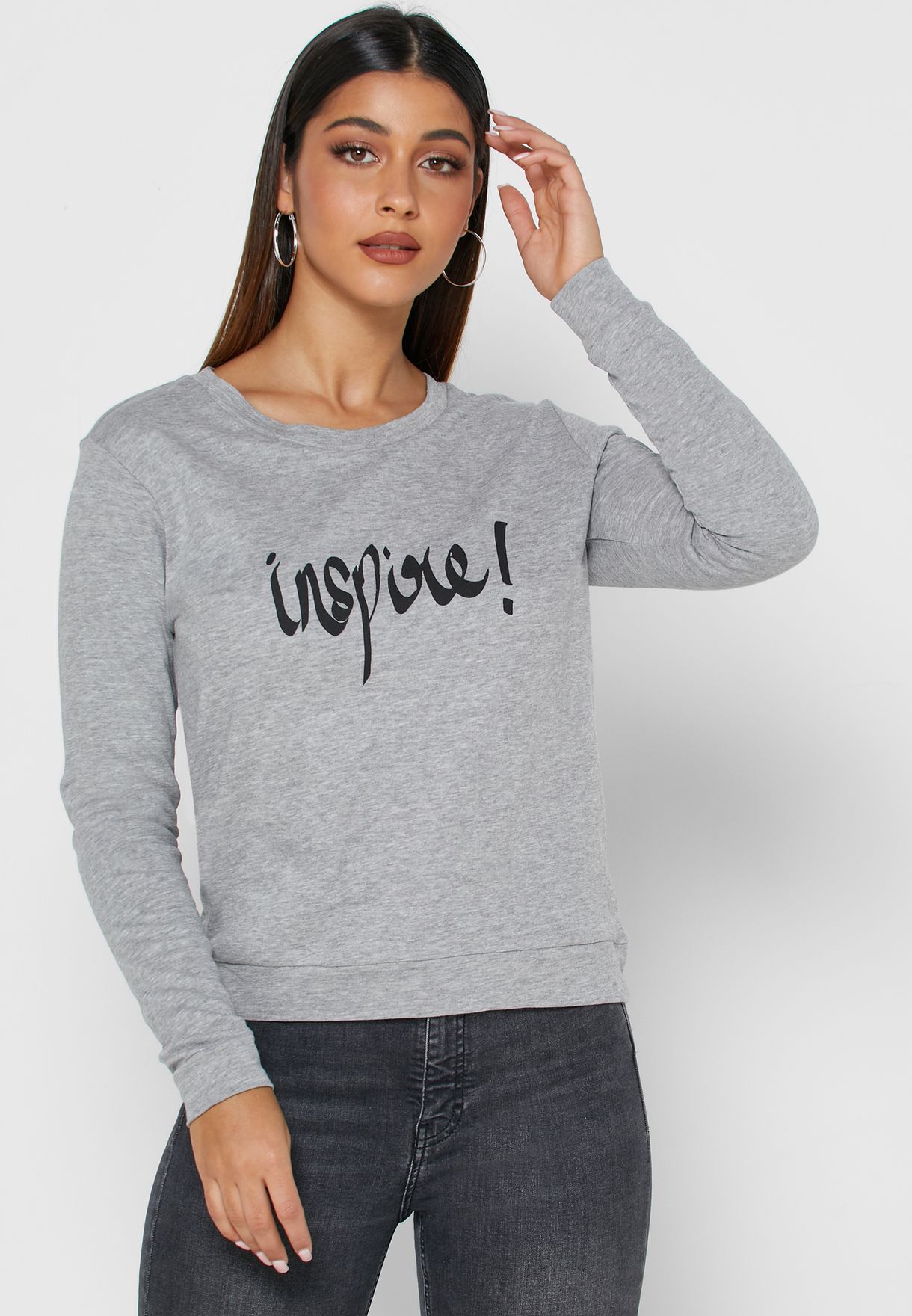 evalueren recorder Nylon Buy Jacqueline De Yong grey Logo Sweatshirt for Women in MENA, Worldwide
