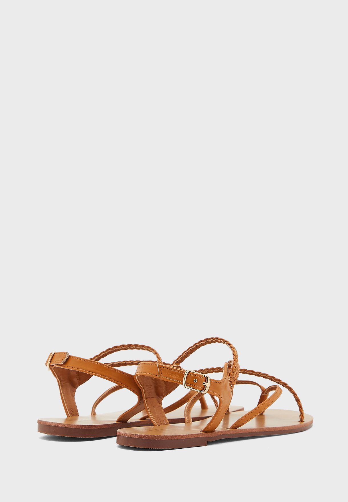 Braided Strappy Flat Sandal 