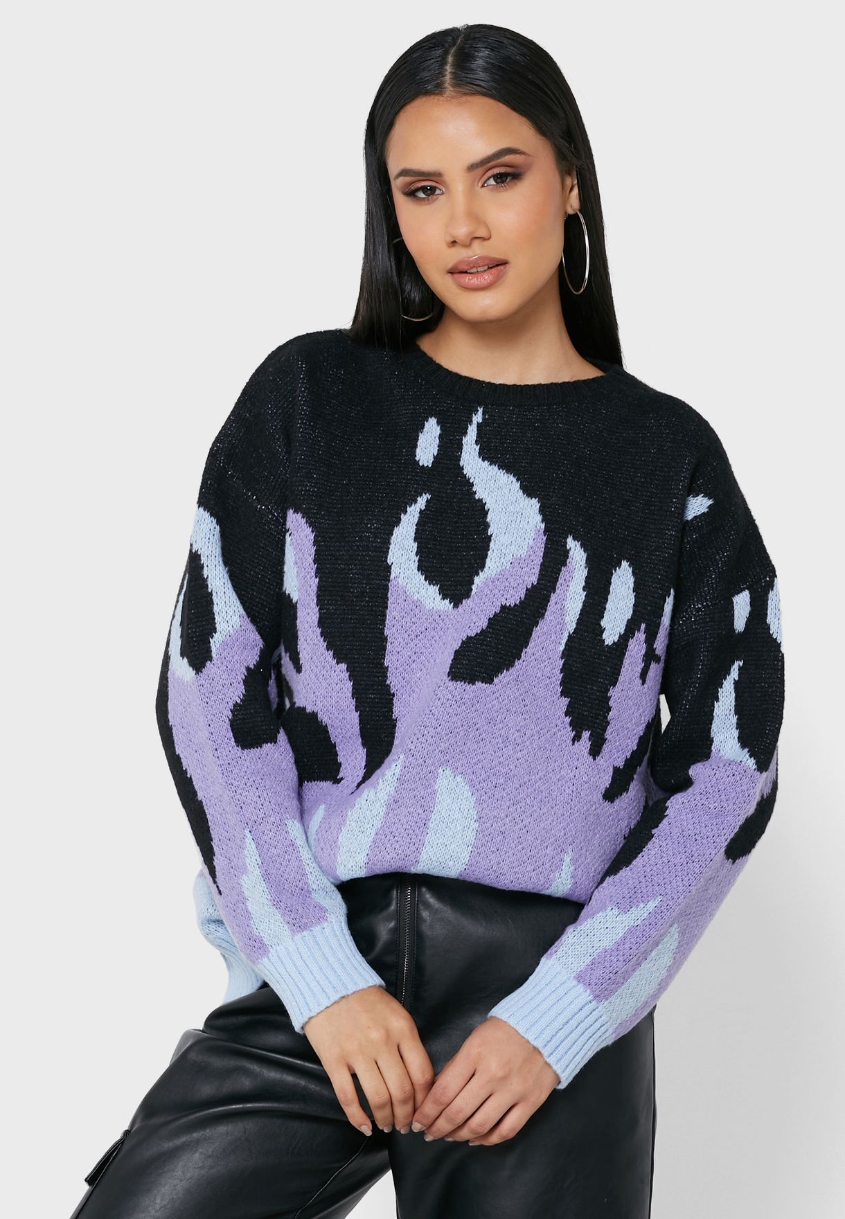 Flame Print Sweater