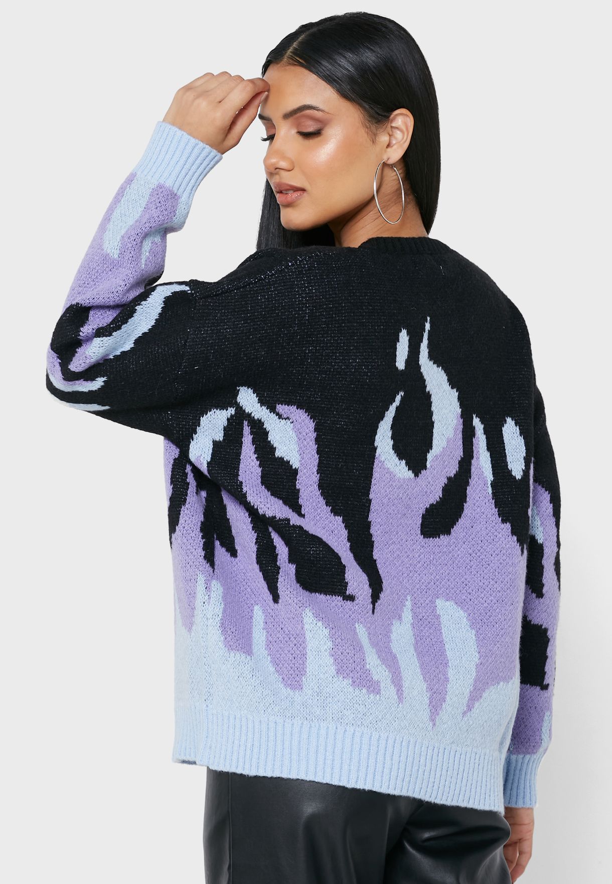 Flame Print Sweater