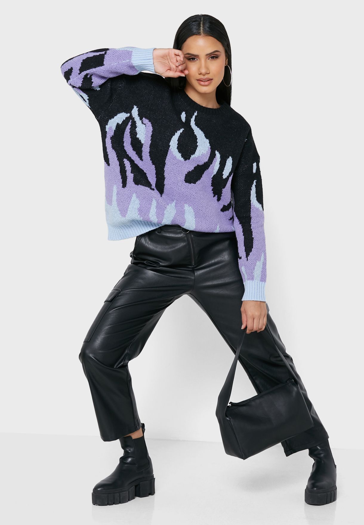 Flame Print Sweater