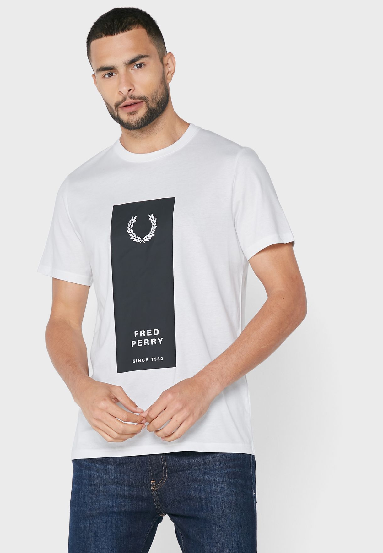 Block Printed Crew Neck T-Shirt
