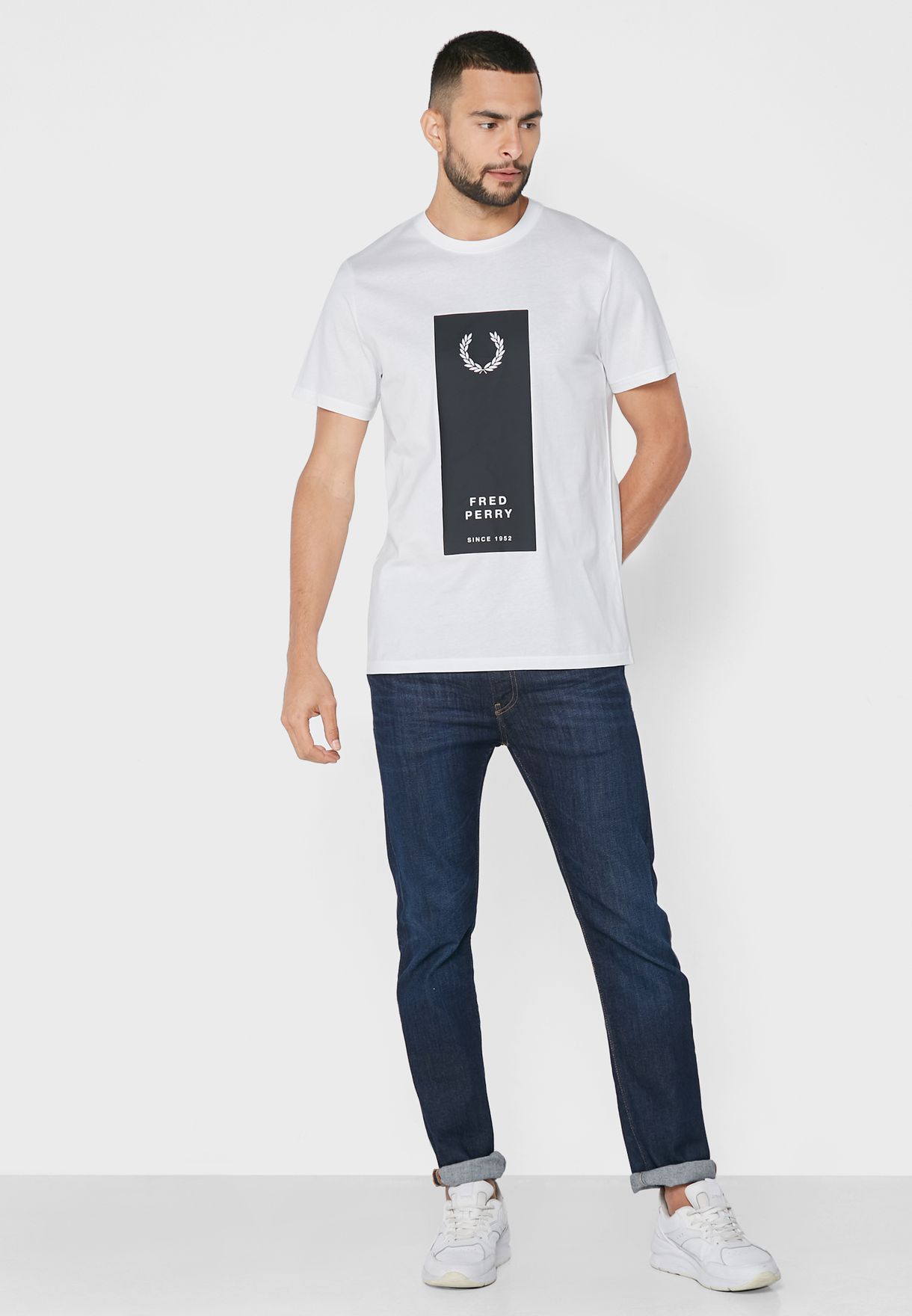 Block Printed Crew Neck T-Shirt
