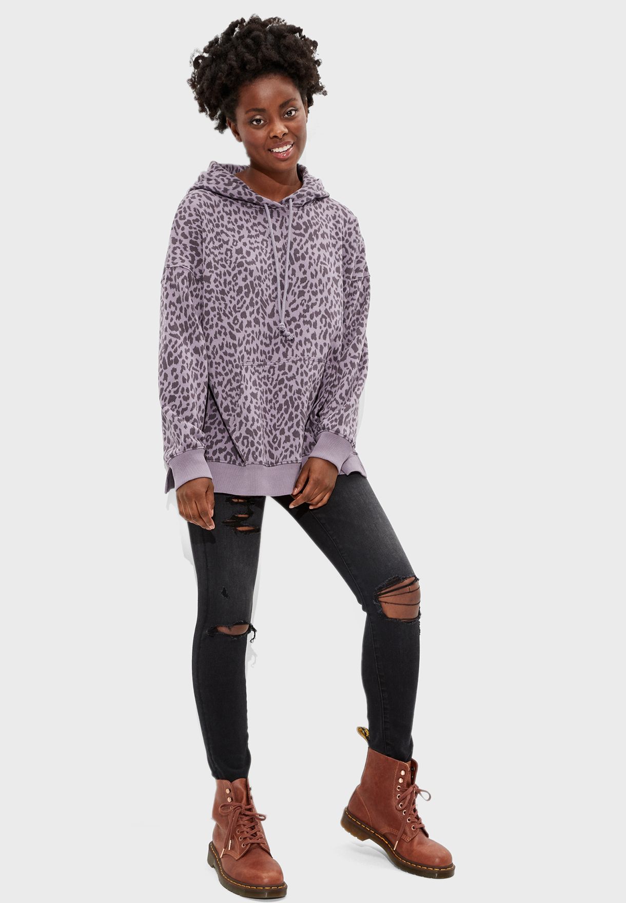 american eagle leopard hoodie