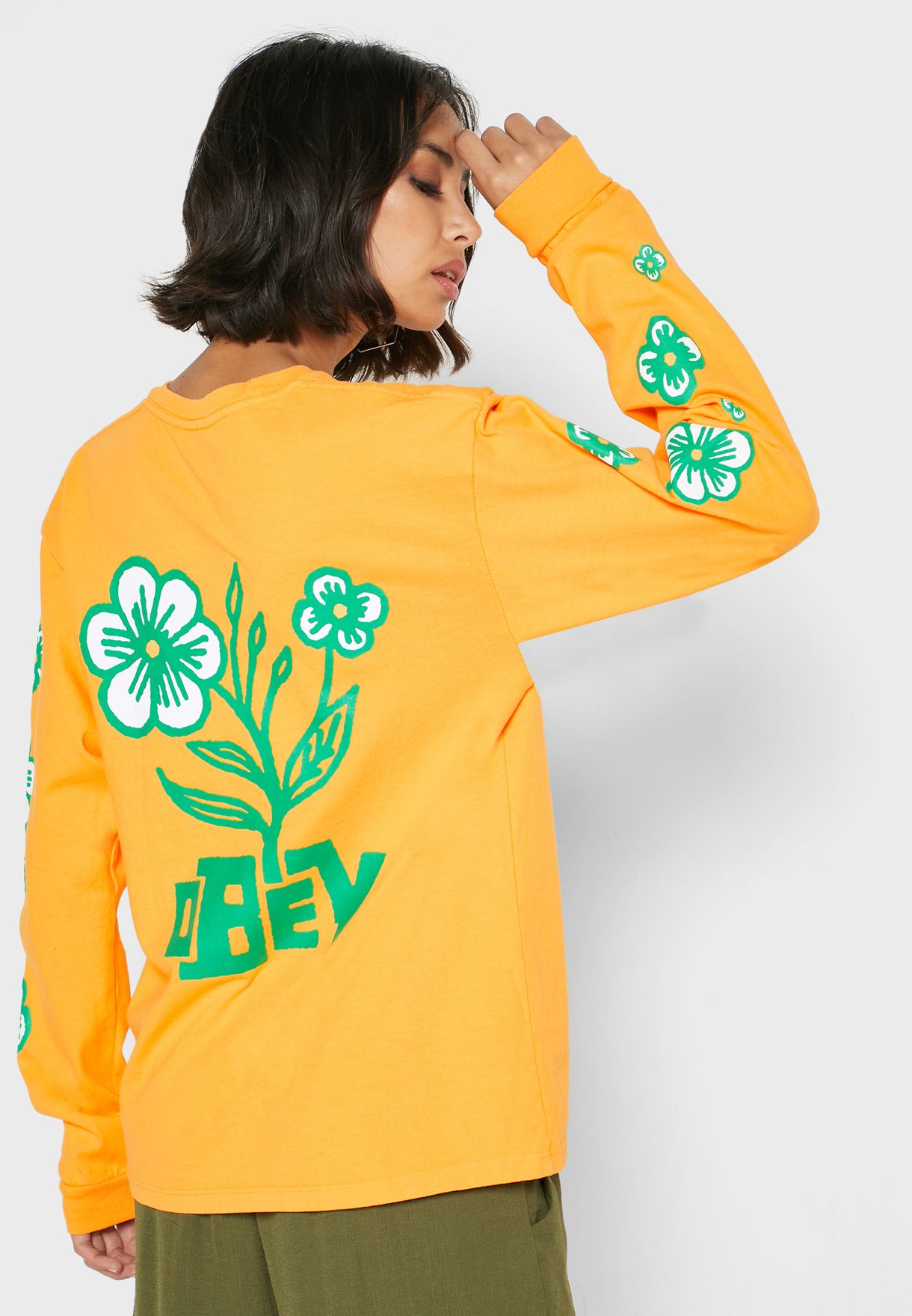 obey hoodie orange