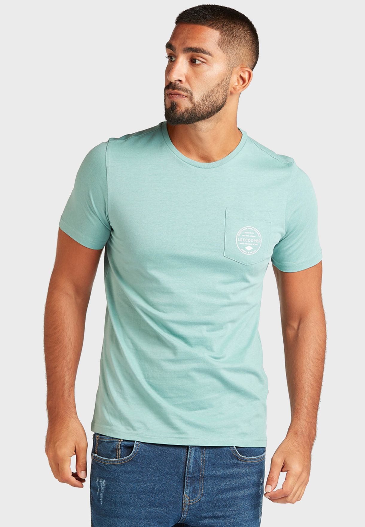 Buy Lee Cooper green Pocket Detail Crew Neck T-Shirt for Men in MENA ...