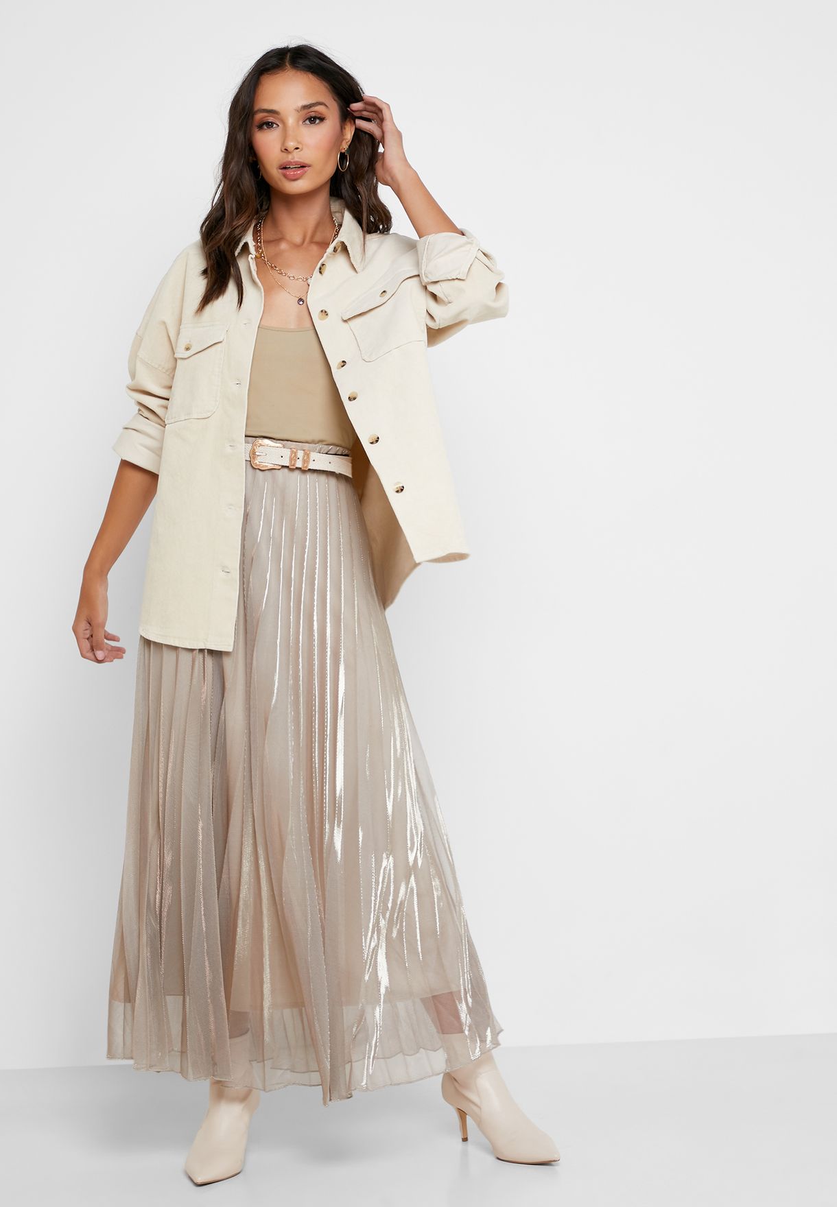 mango metallic skirt