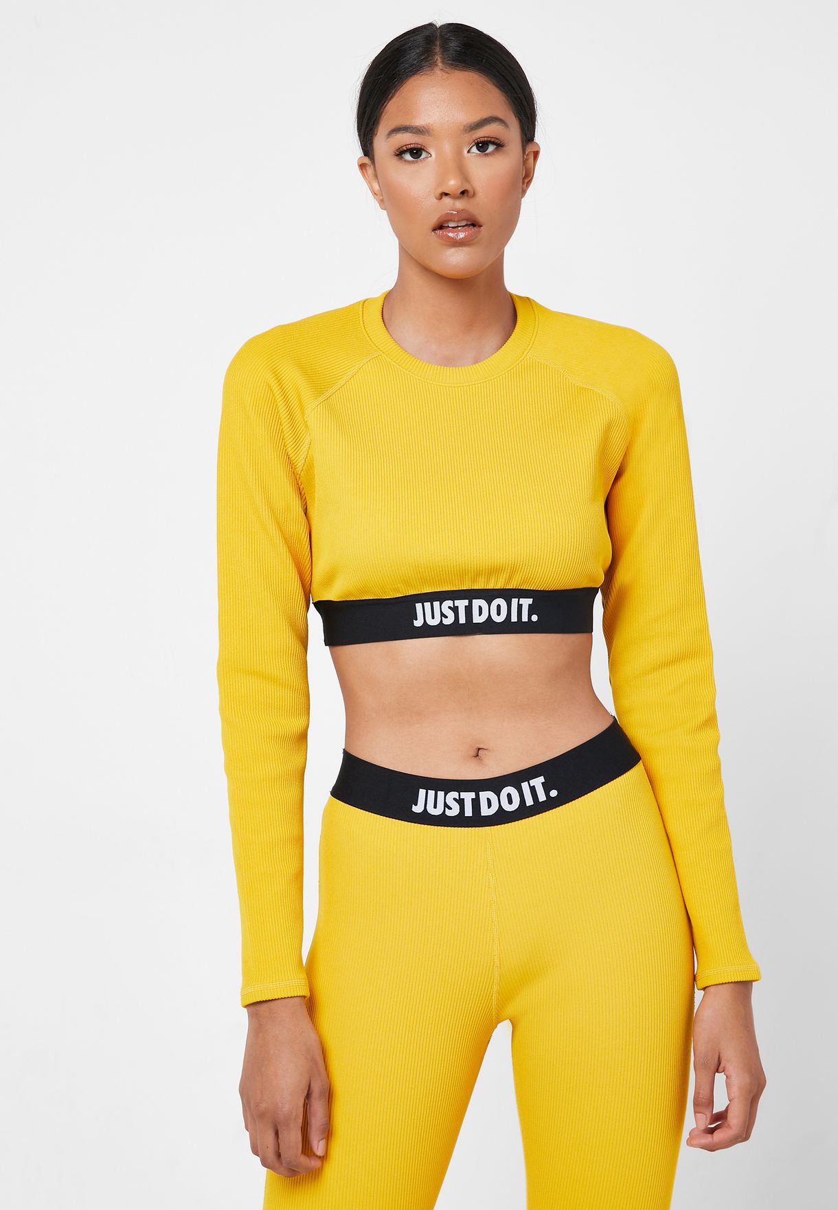 Nike yellow Just Do It Cropped T-Shirt 