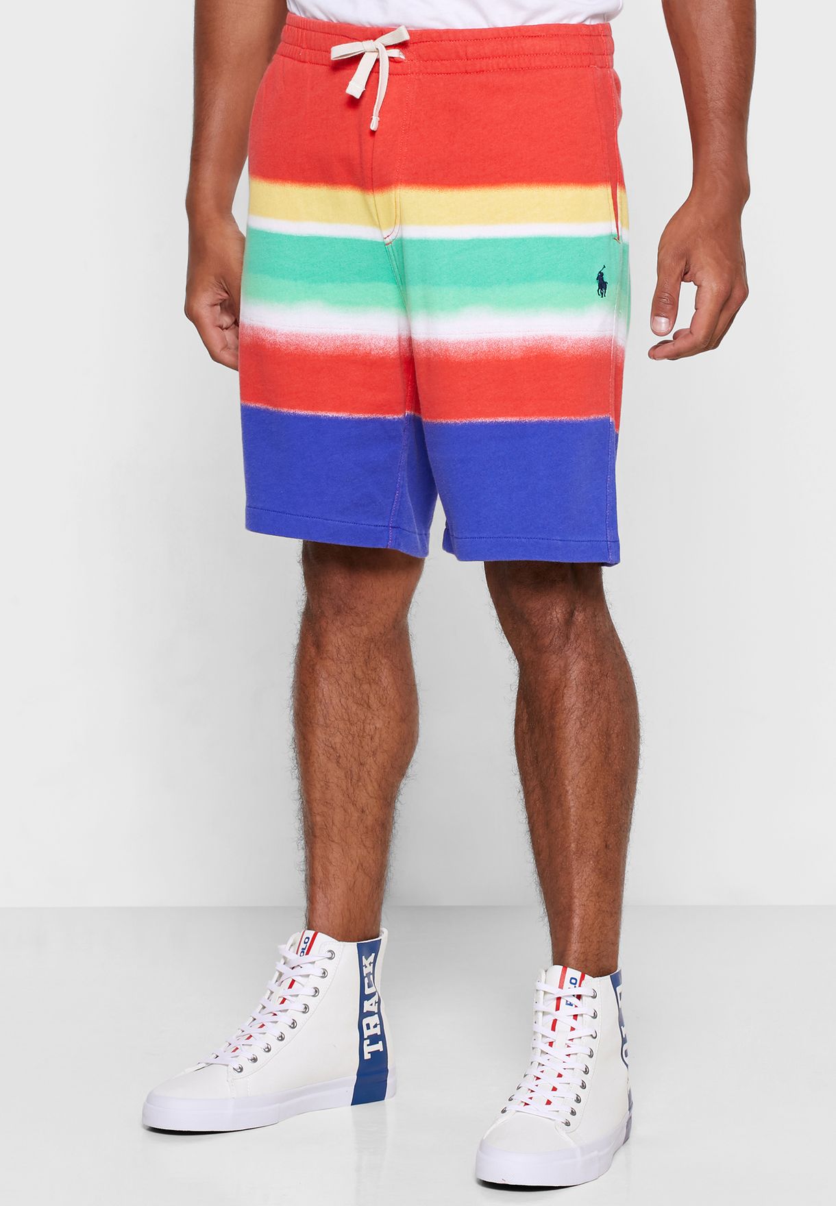 multicolor polo shorts