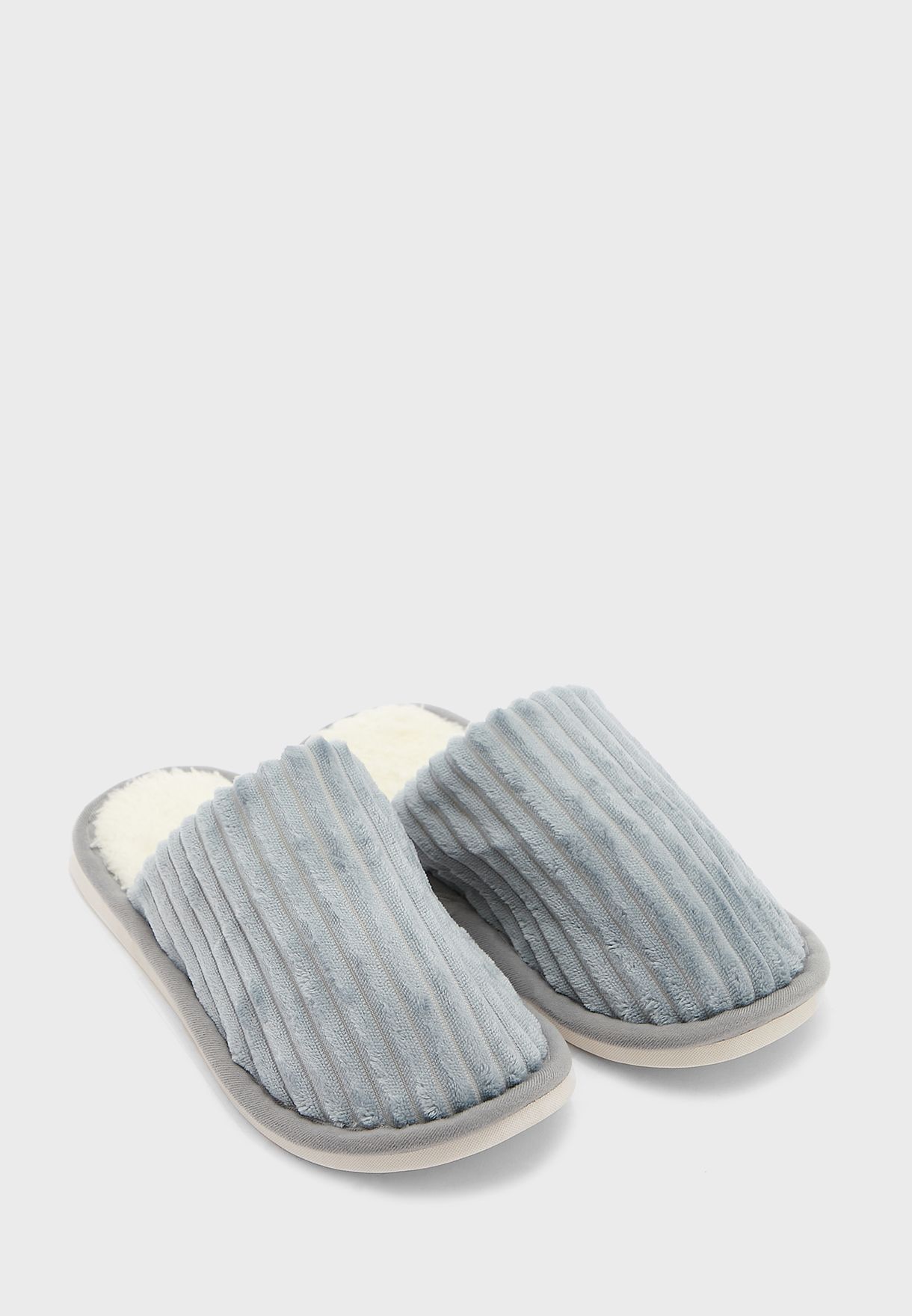 Buy Seventy Five Grey Soft Bedroom Slippers For Men In MENA Worldwide   1 Zoom Desktop 