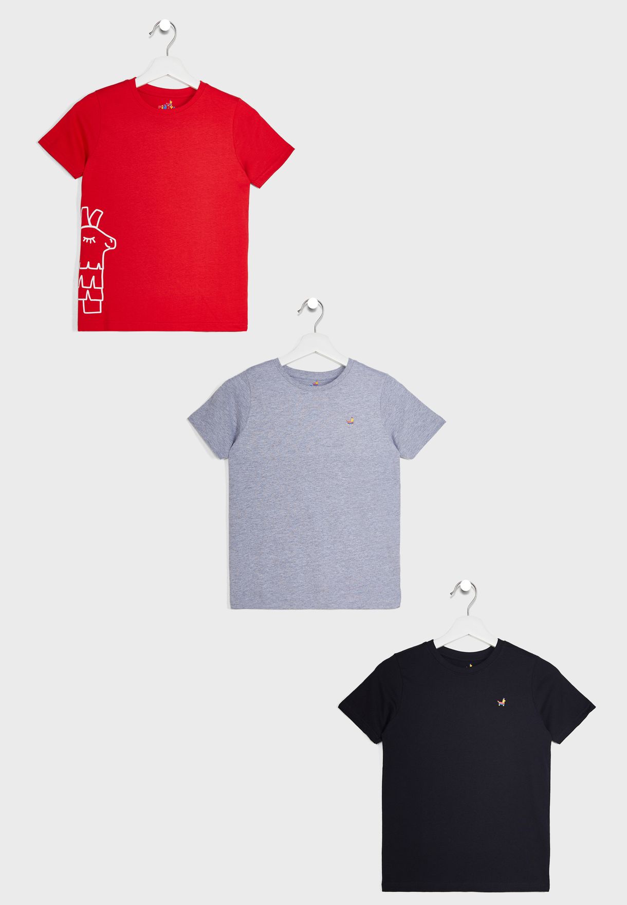 Logo Solid T-Shirts Pack Of 3