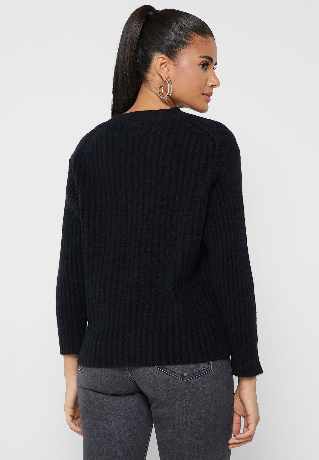 Solid V-Neck Sweater