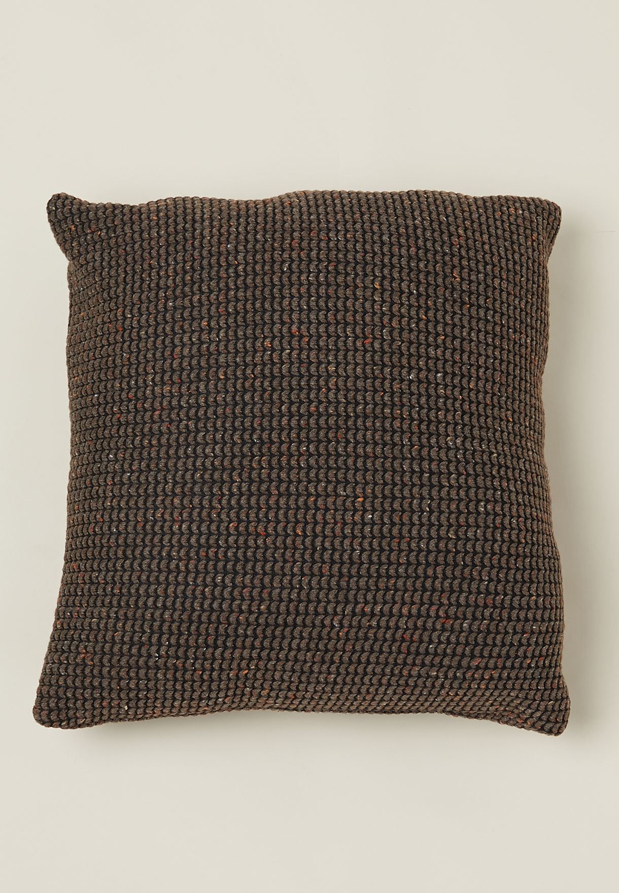 Brown Textured Cushion With Insert 45X45Cm