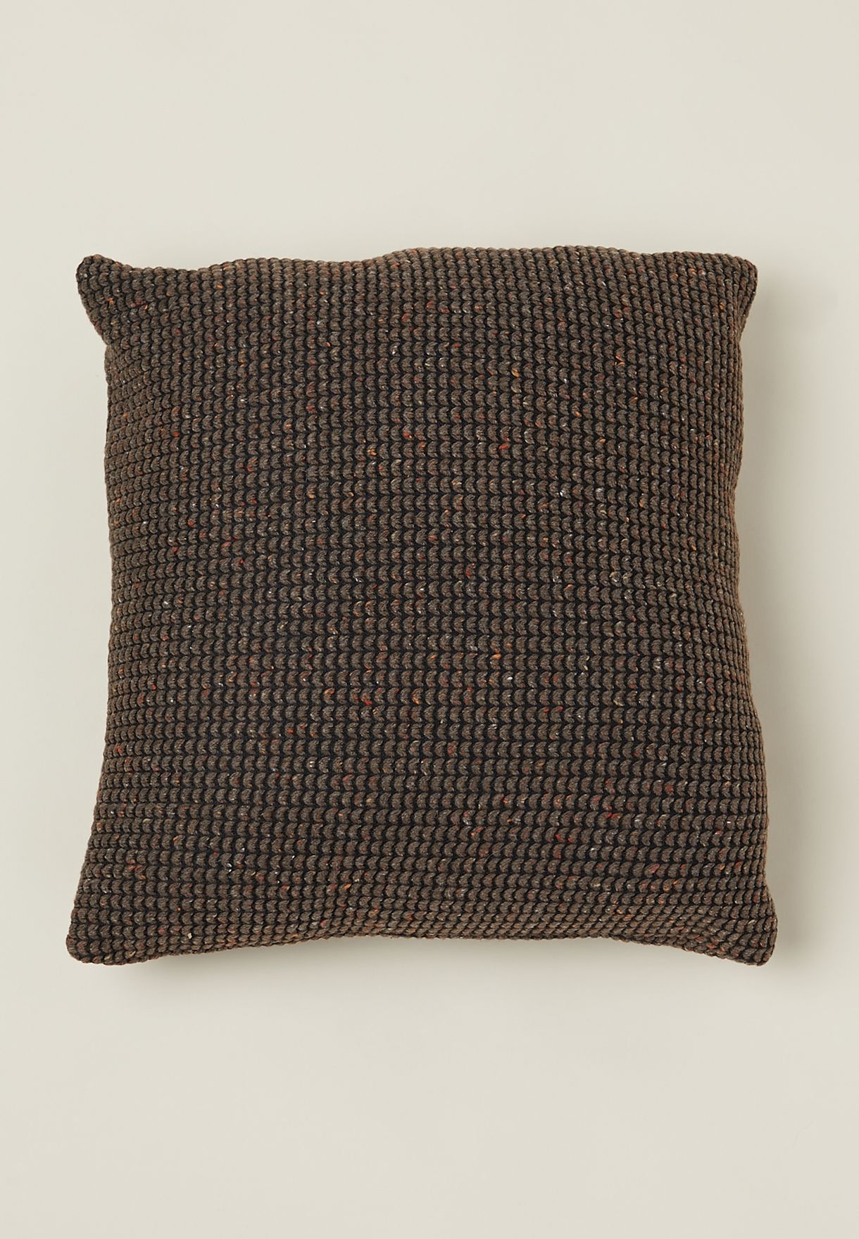 Brown Textured Cushion With Insert 45X45Cm