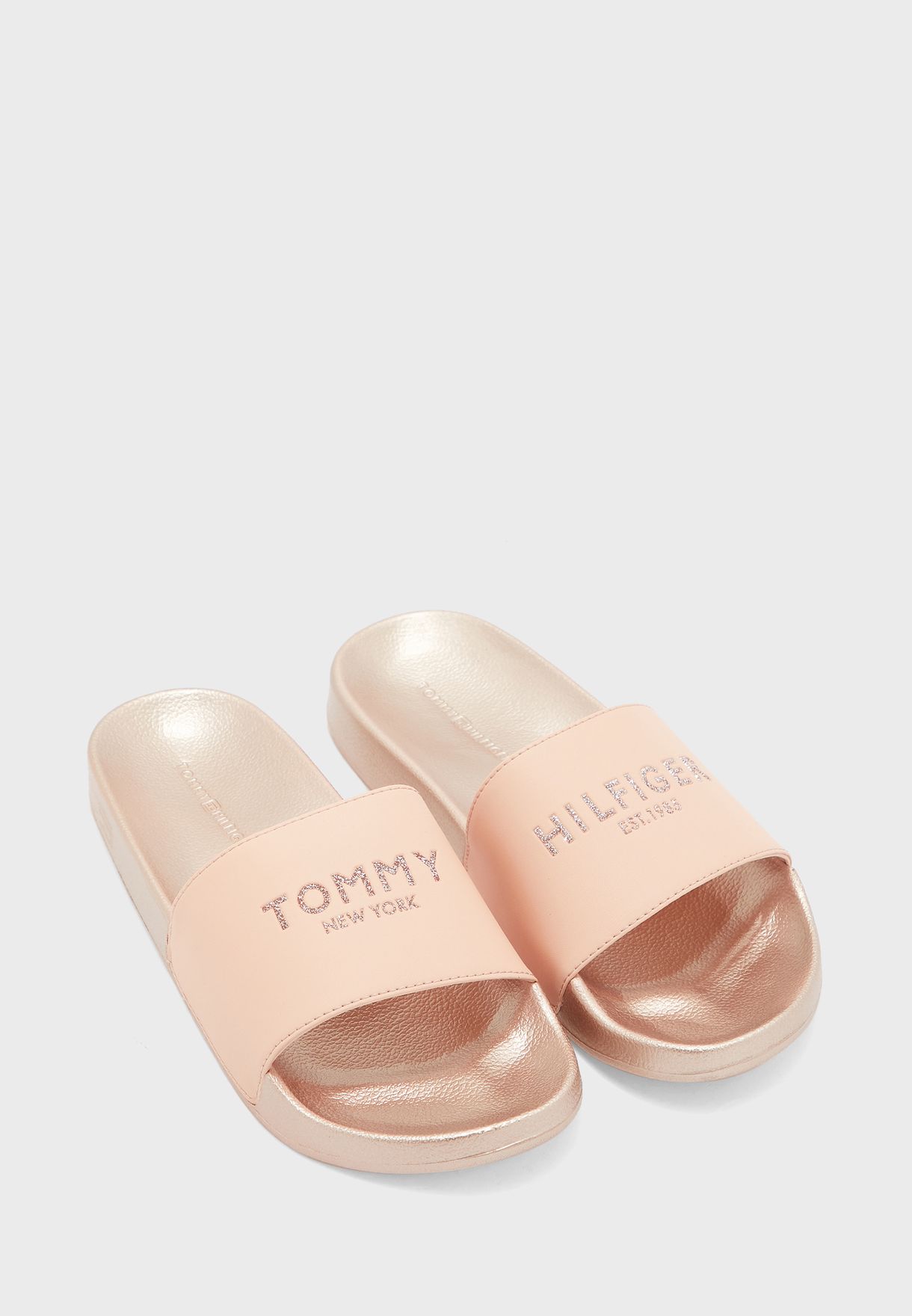 Tommy Hilfiger pink Glitter Pool Slide 