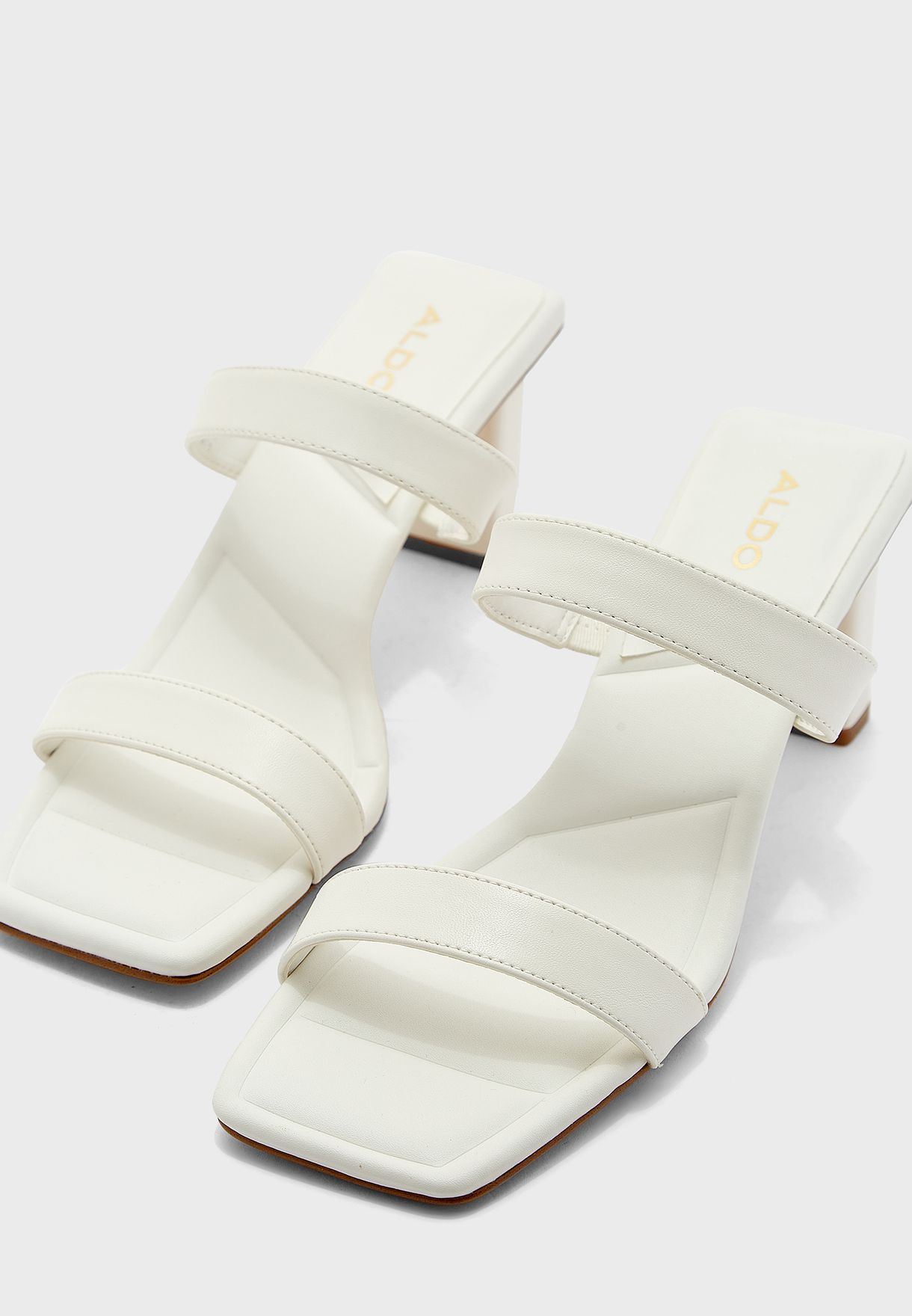 Faux Leather Dual Strap Sandals