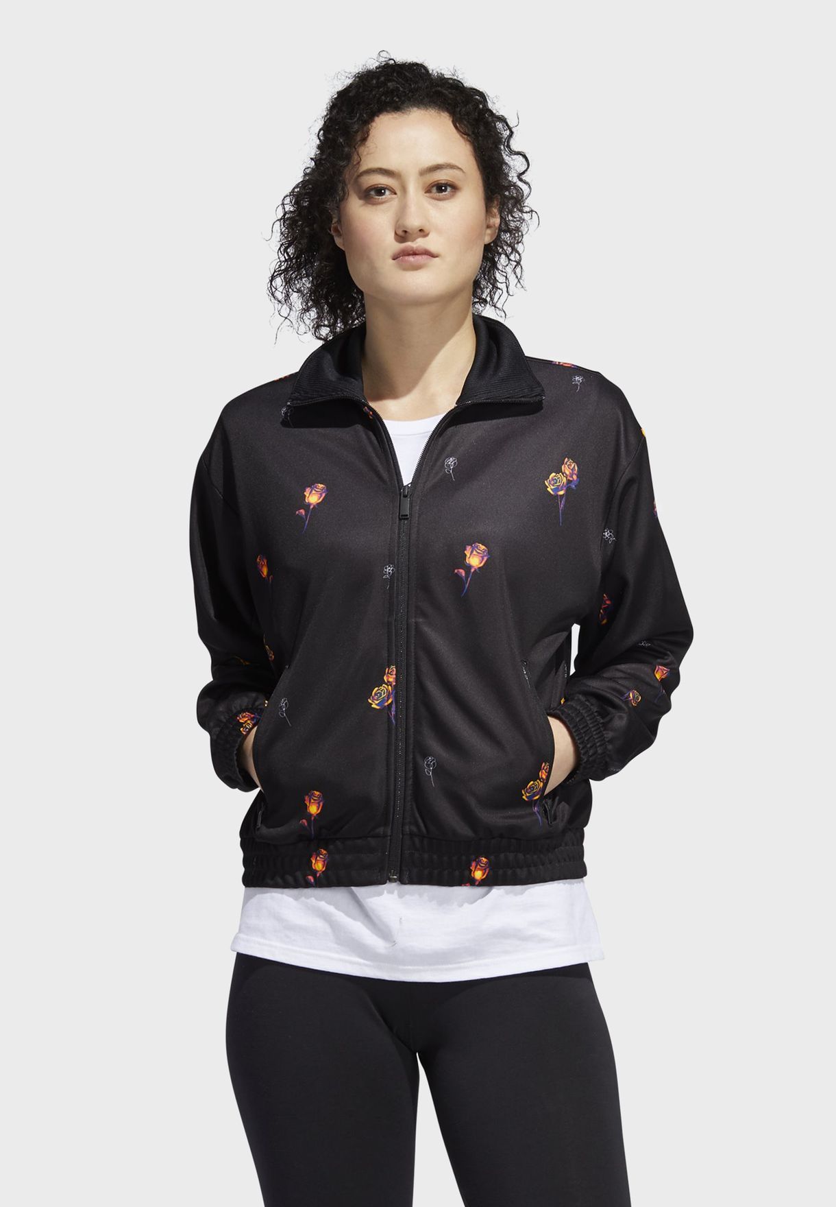 adidas track jacket womens floral