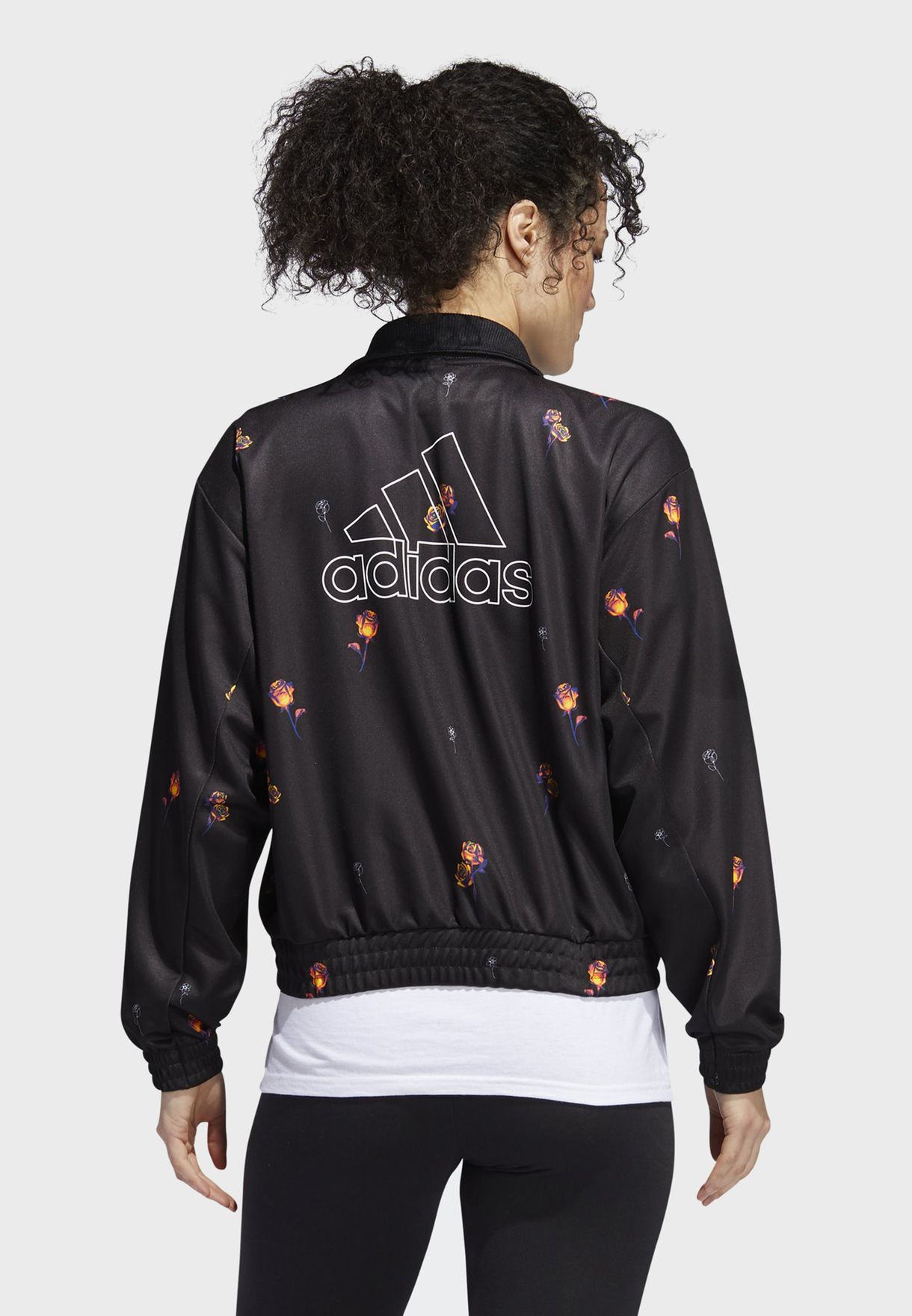 adidas jacket floral sleeves