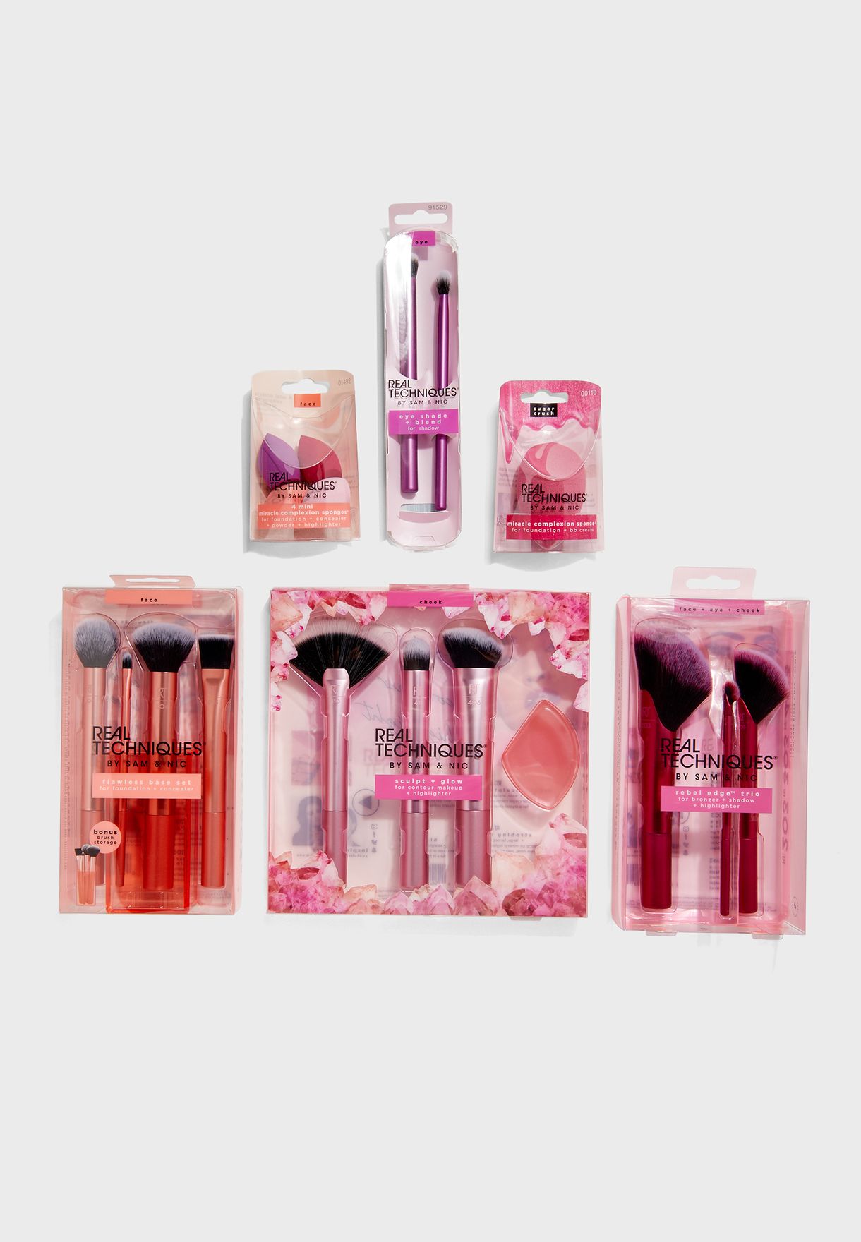 Real Techniques pink Namshi Exclusive Brush Set Worth AED/SAR 560 for in MENA,