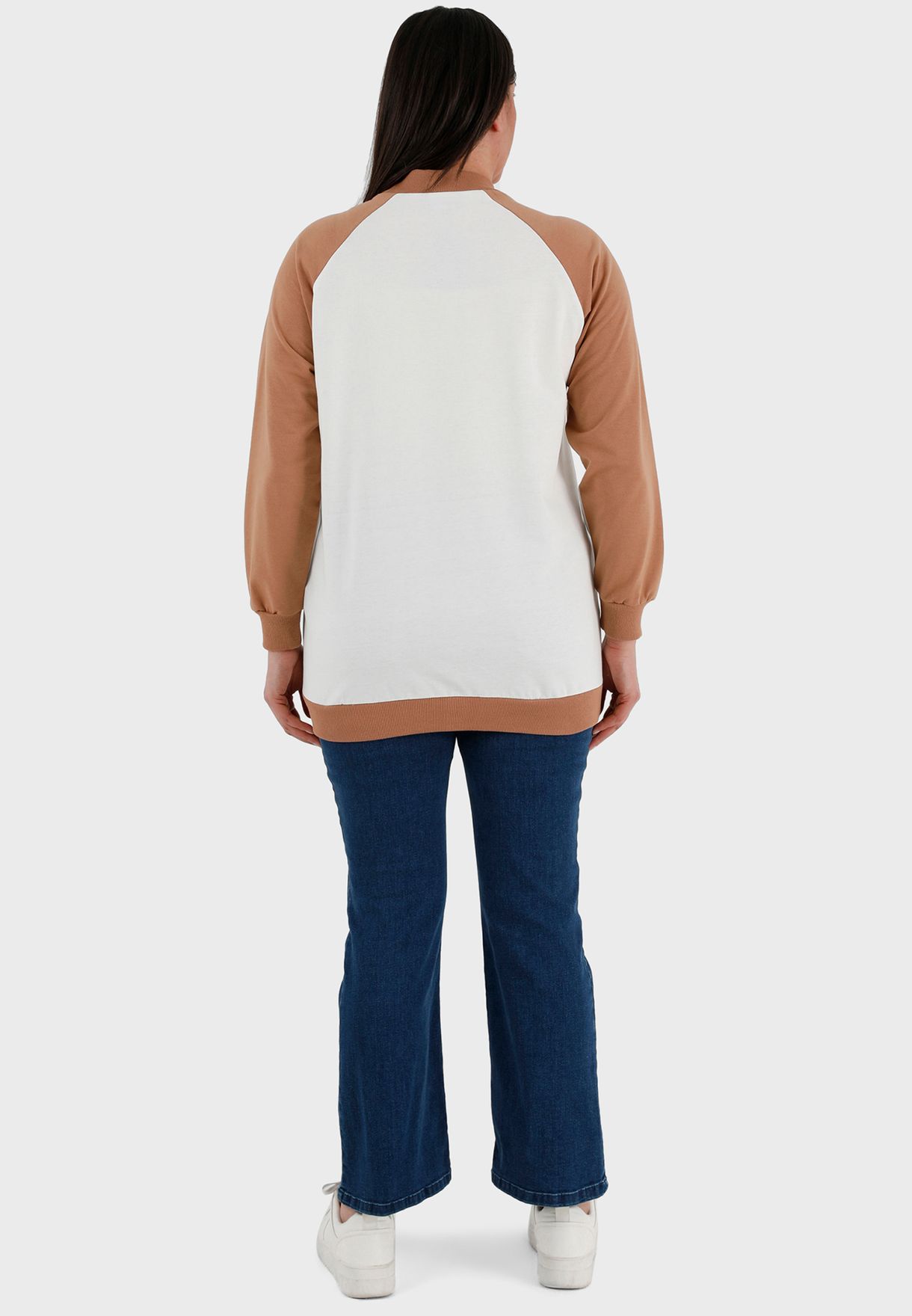 Round Neck Colorblock Sweatshirt
