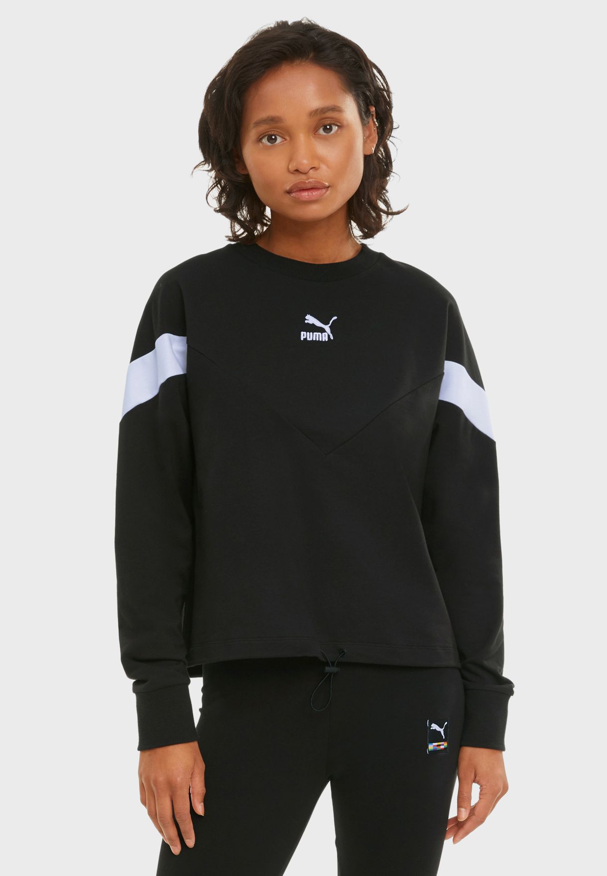 Buy PUMA black Iconic MCS Cropped Sweatshirt for Women in Riyadh, Jeddah