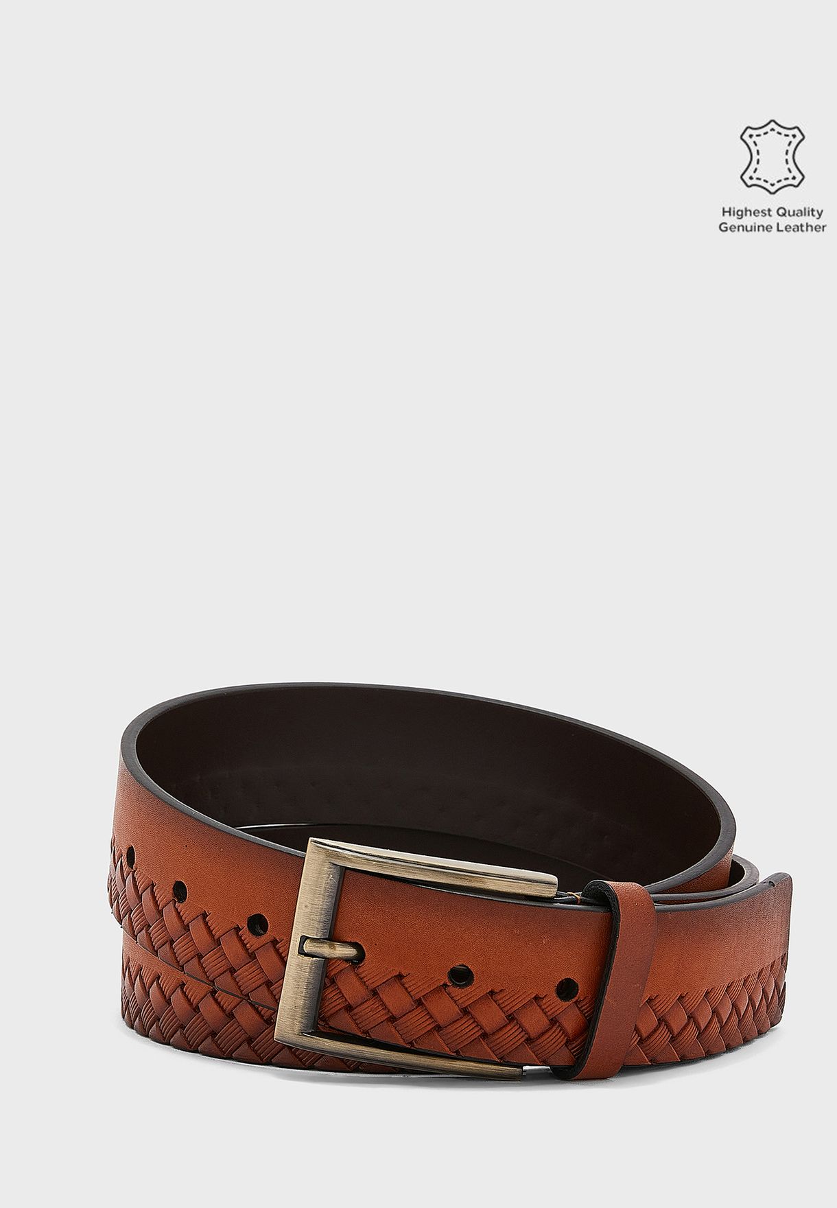Premium Italian Full Grain Woven Leather Belt