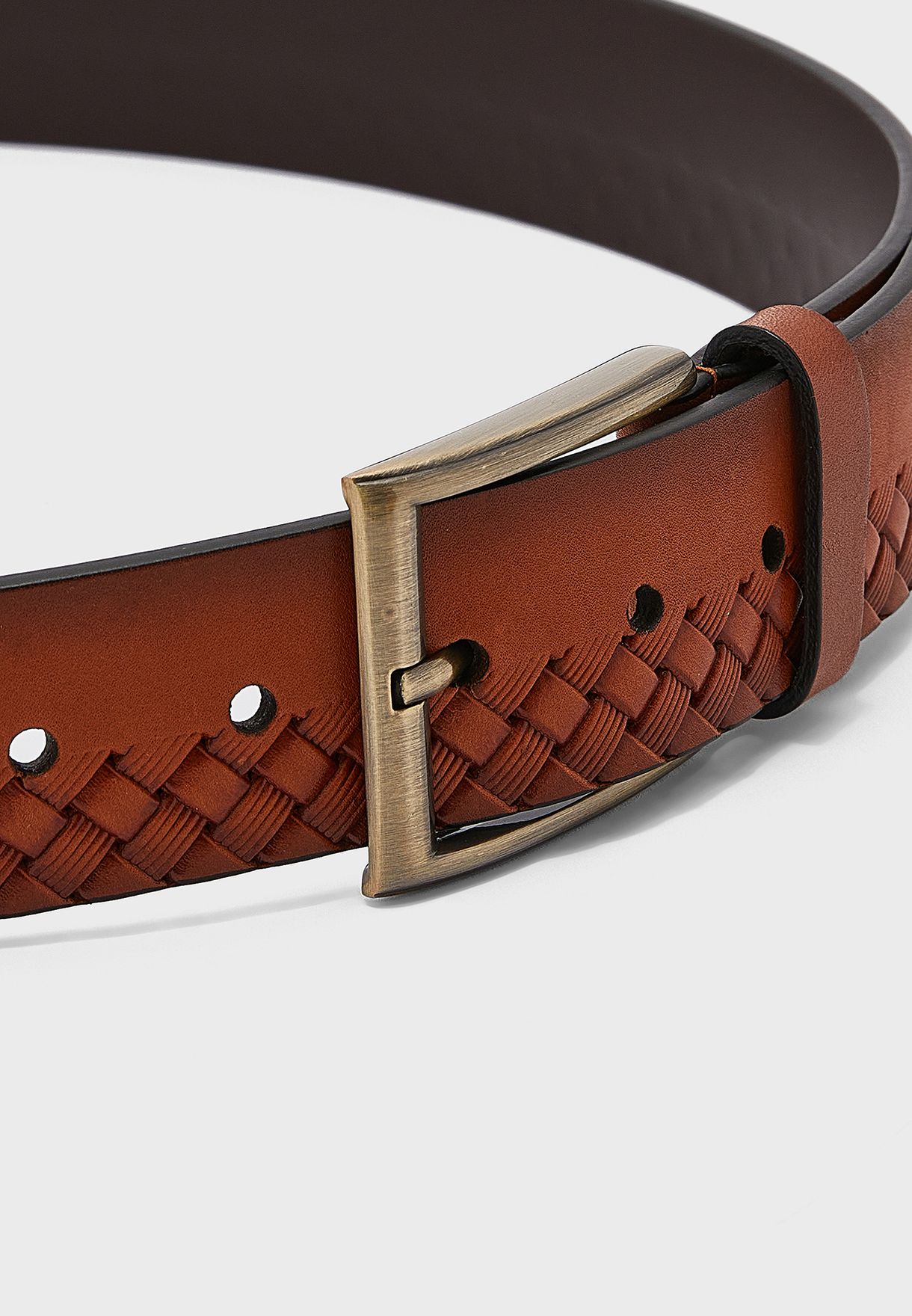 Premium Italian Full Grain Woven Leather Belt