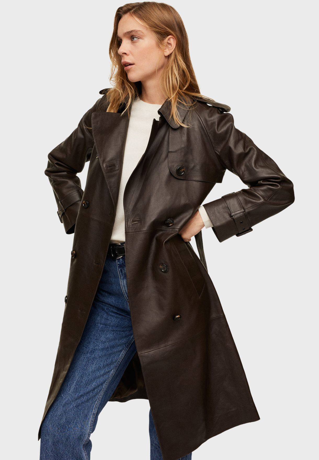 Buy Mango brown Button Down Jacket for Women in Kuwait city, other cities