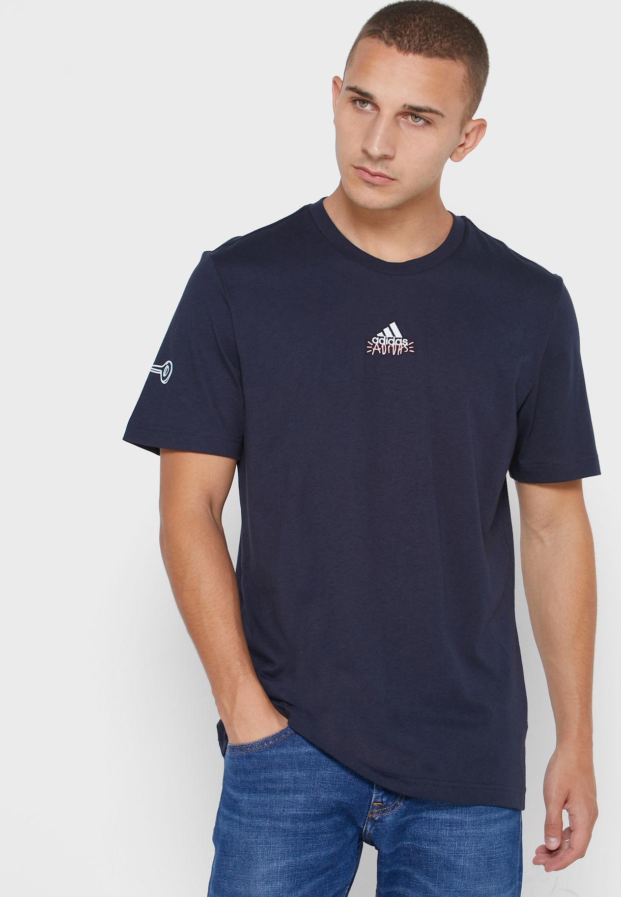 Buy adidas navy Doodle 360 T-Shirt for Men in MENA, Worldwide | FN1732