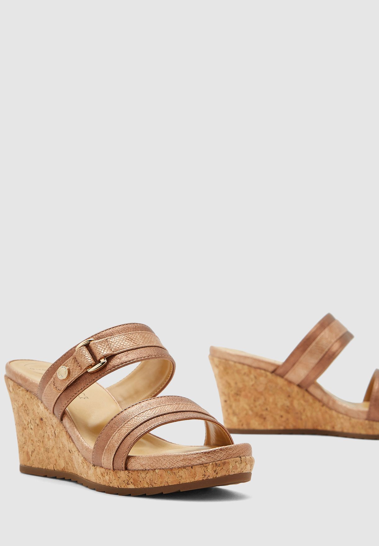 two strap wedge sandals