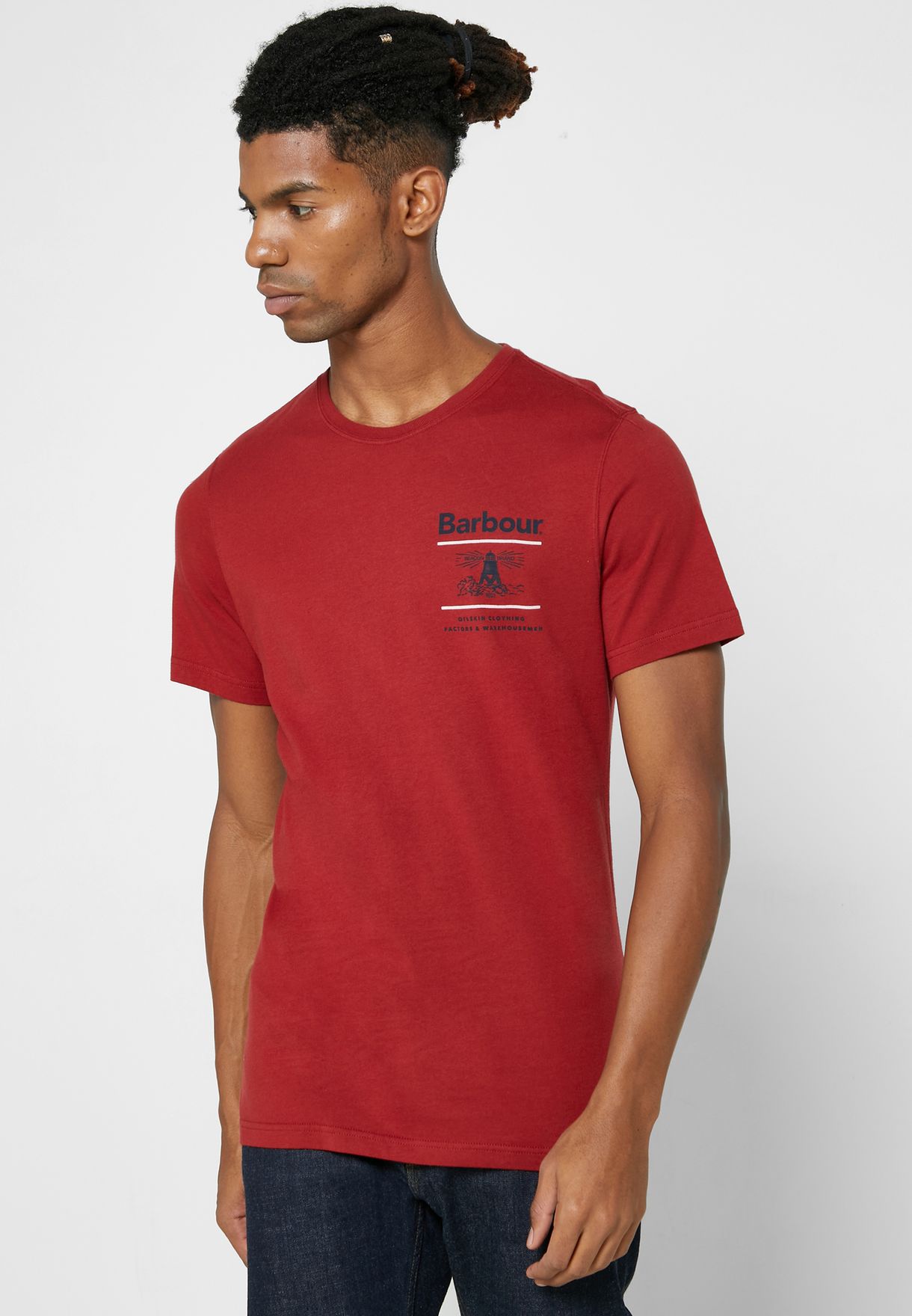 Barbour red Essential Crew Neck T-Shirt 