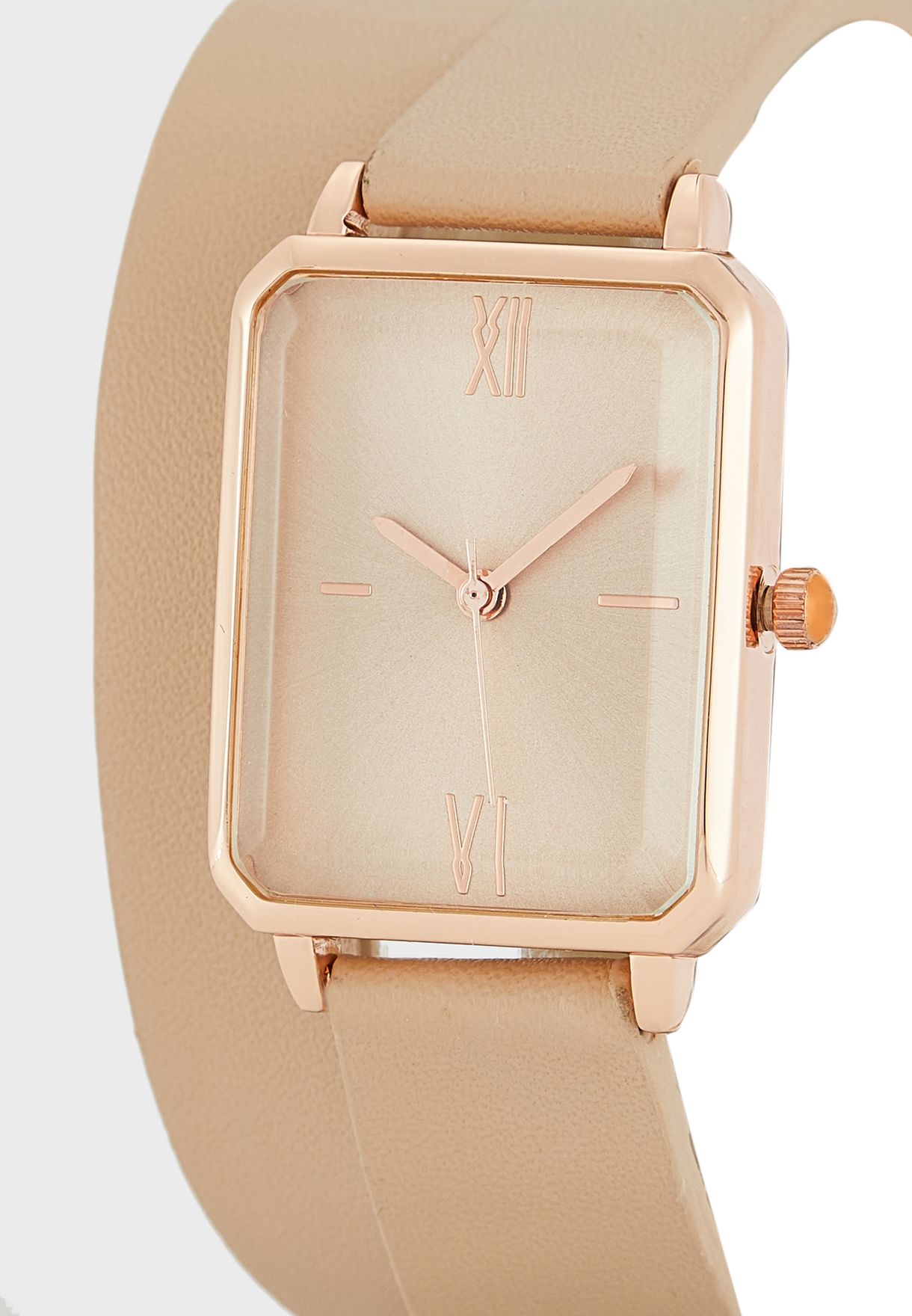 Double Wrap Rectangle Strap Watch