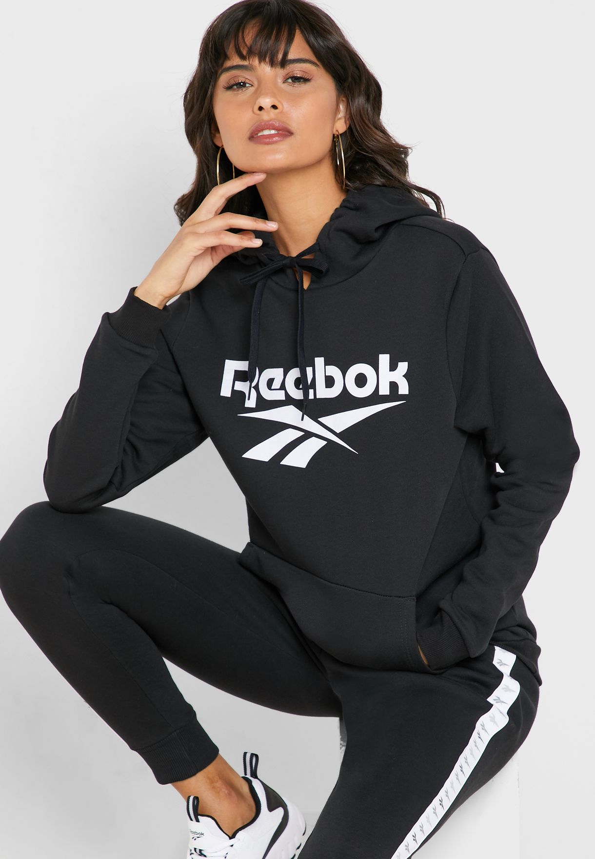 black reebok hoodie womens