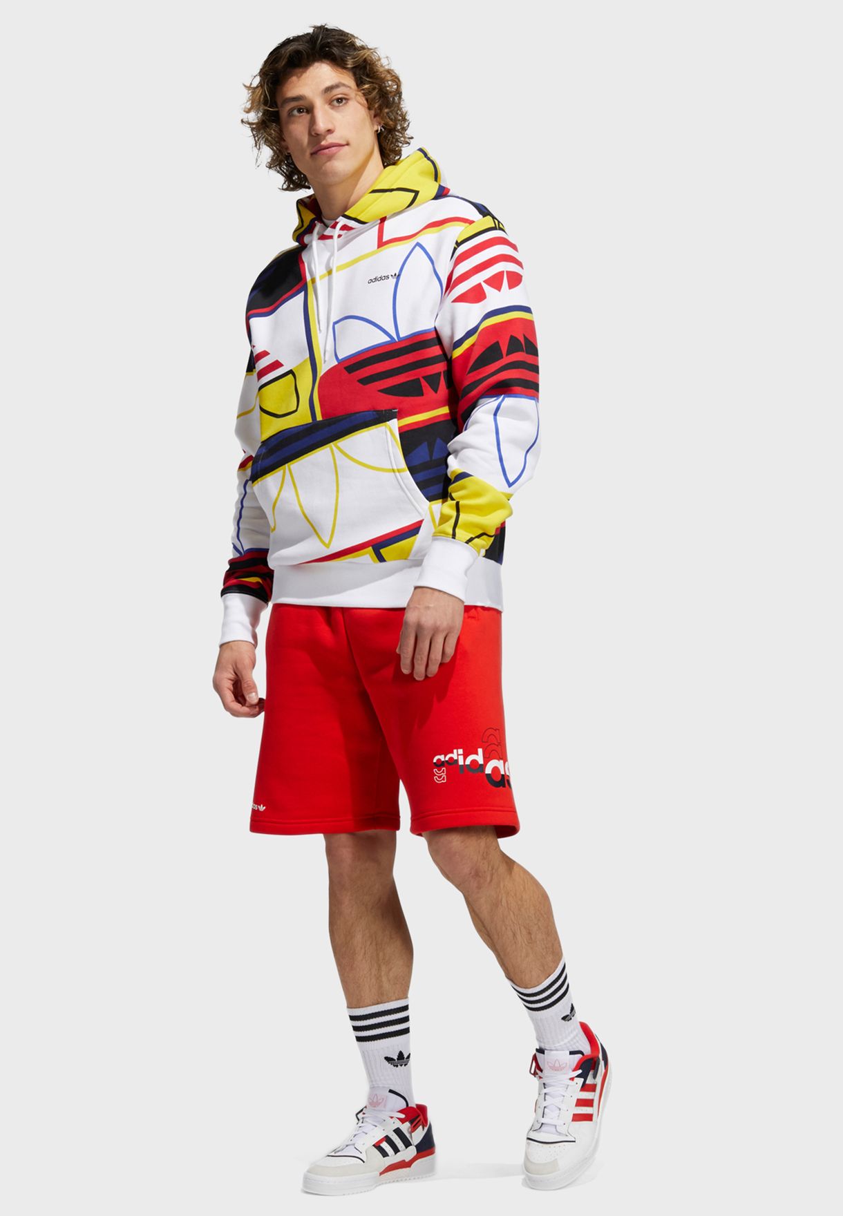 adidas aop logo play hoodie