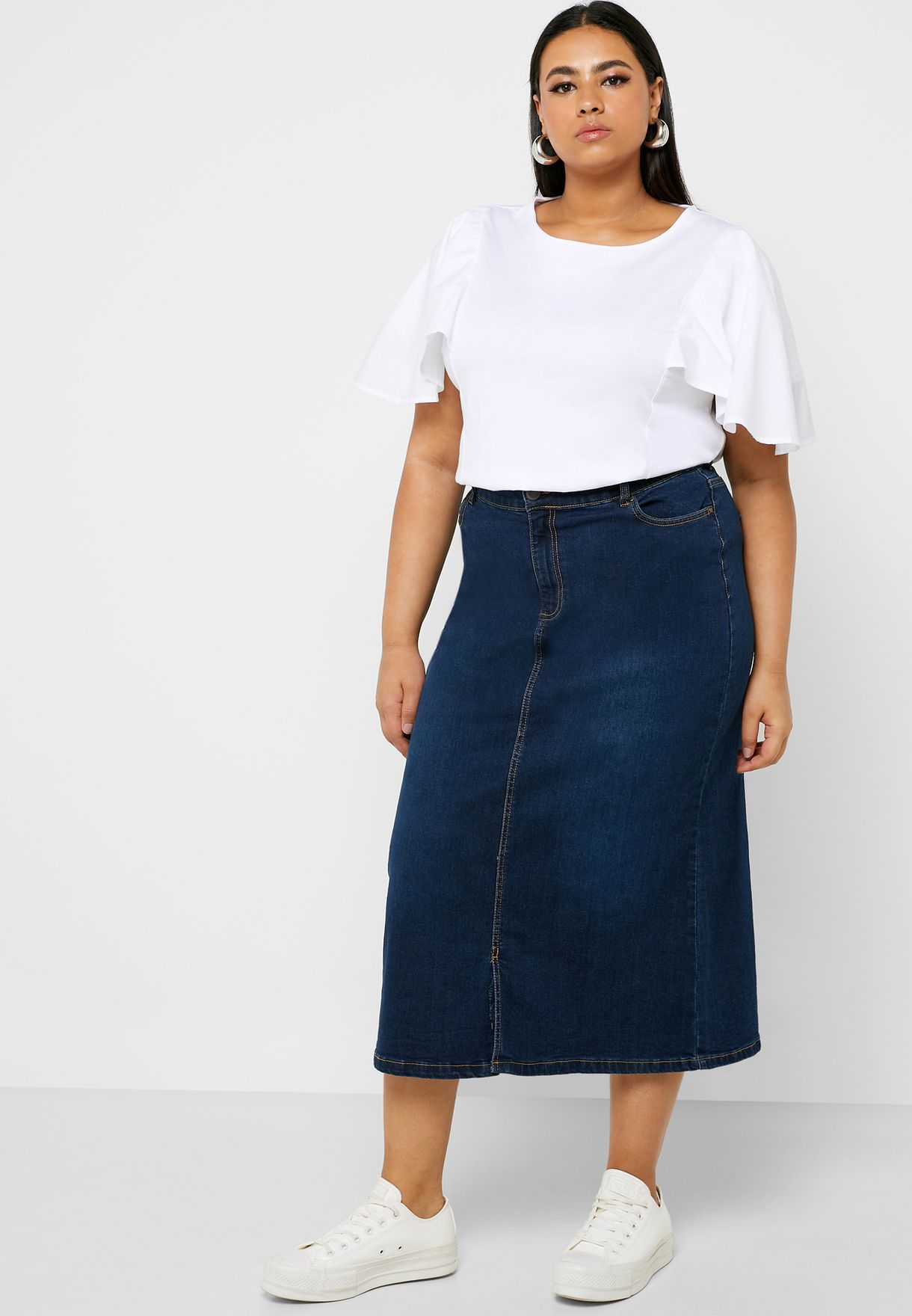 evans denim skirt