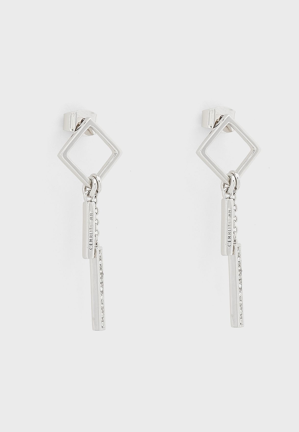 Buy Cerruti 1881 silver Double Chain Drop Earrings for Women in Doha ...