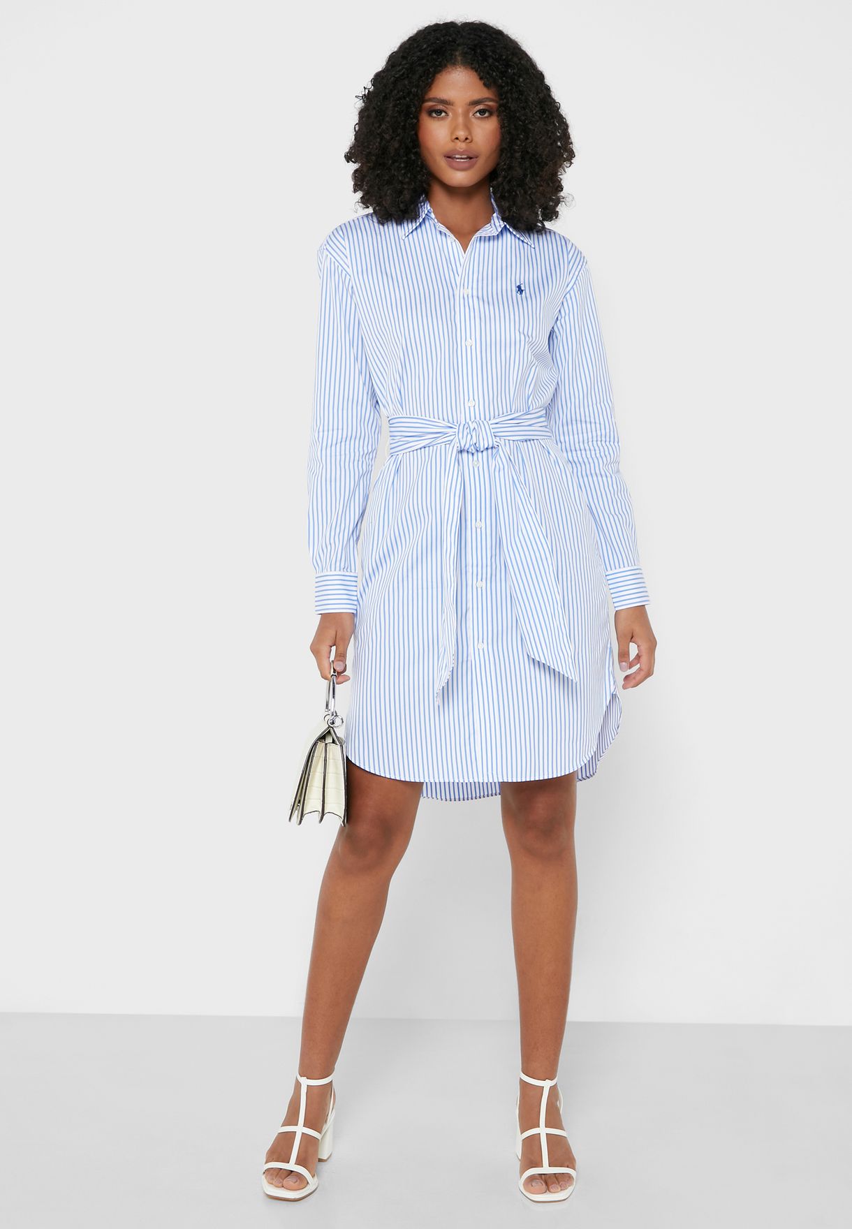 Buy Polo Ralph Lauren blue Belted Shirt Dress for Women in MENA, Worldwide