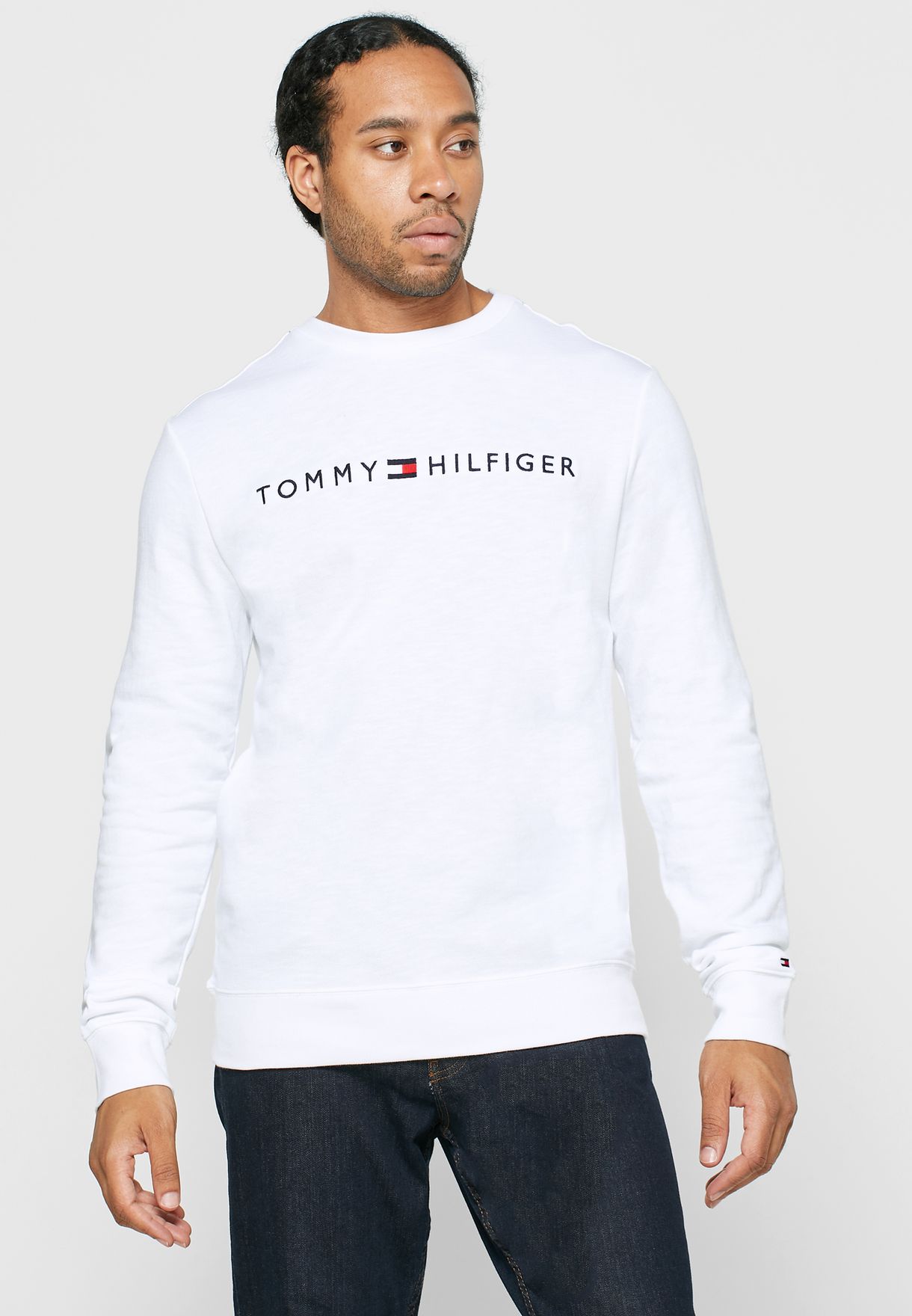 tommy hilfiger white sweatshirt mens
