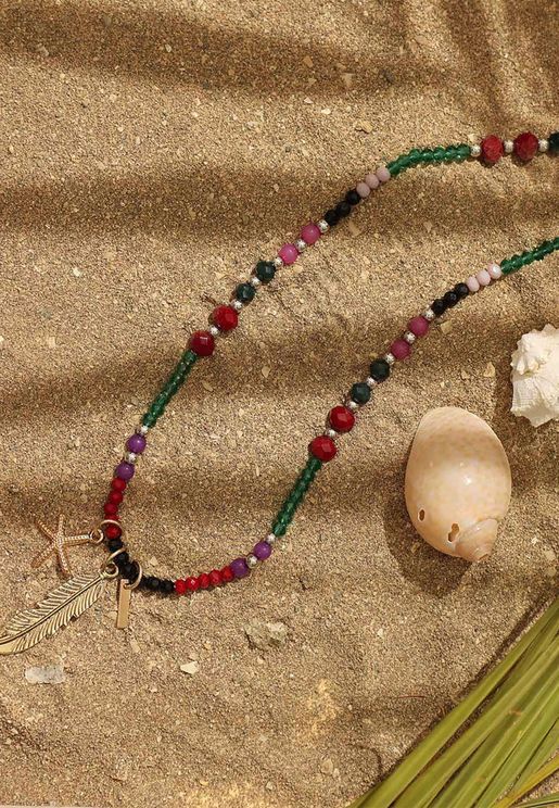 Color Stones Solid Necklace