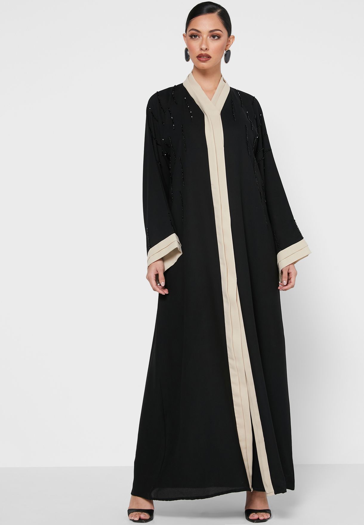 Buy Khizana black Embroidered Detail Abaya for Women in Manama, Riffa